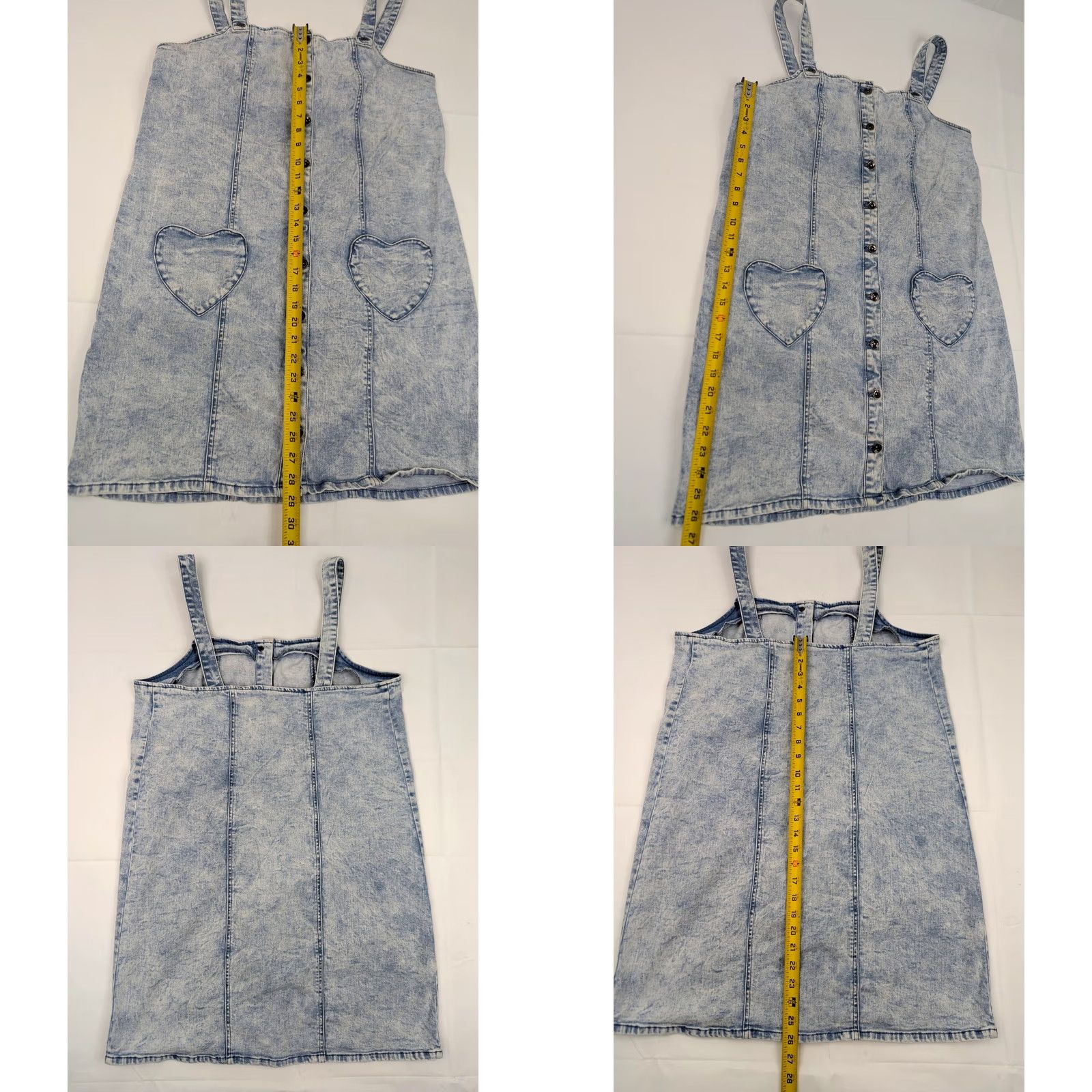 Hot Topic VINTAGE? No. BlackHeart Hot Topic Denim Overall Skirt Women XL Light Wash Button Long Skirt Size 40" / US 18 - 8 Thumbnail