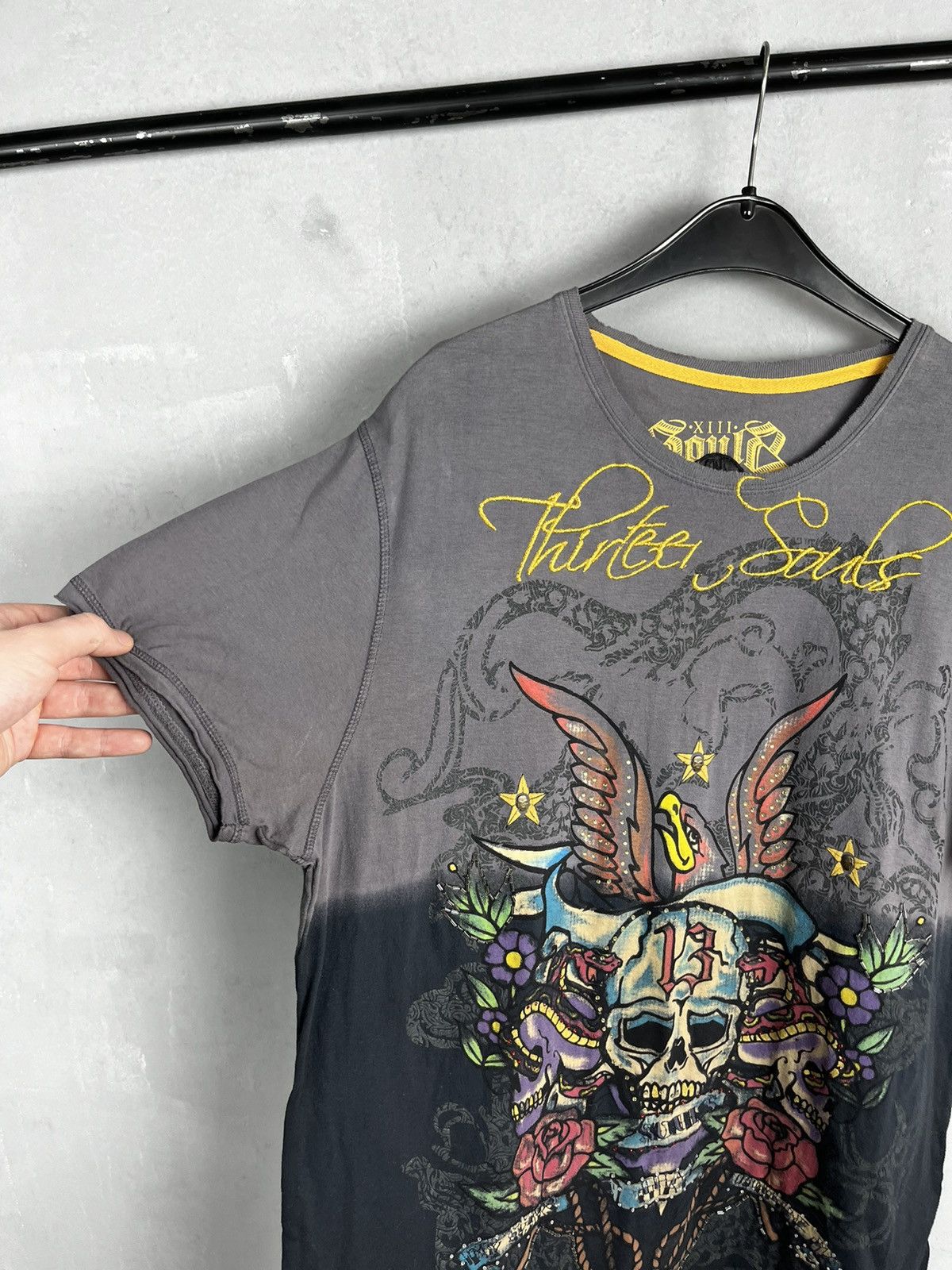 Designer × Vintage Skull t shirt Ed hardy style Size US XL / EU 56 / 4 - 7 Thumbnail