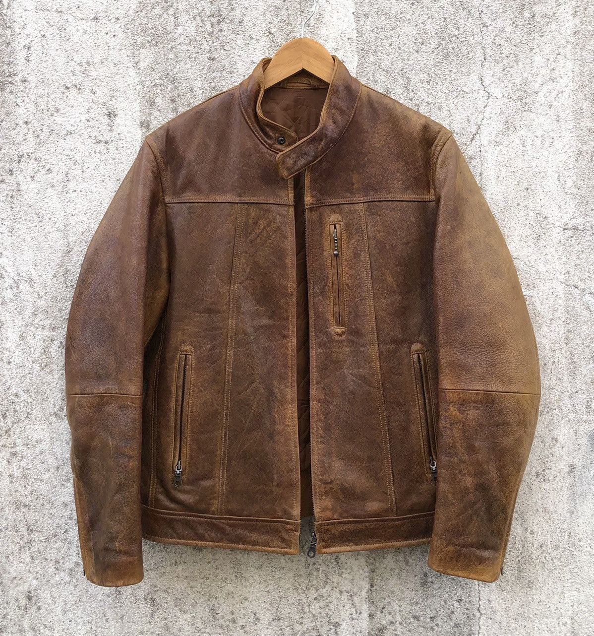 Vintage Vintage 90s Cow Real Leather Rider's Jacket By Uniqlo Size US M / EU 48-50 / 2 - 7 Thumbnail