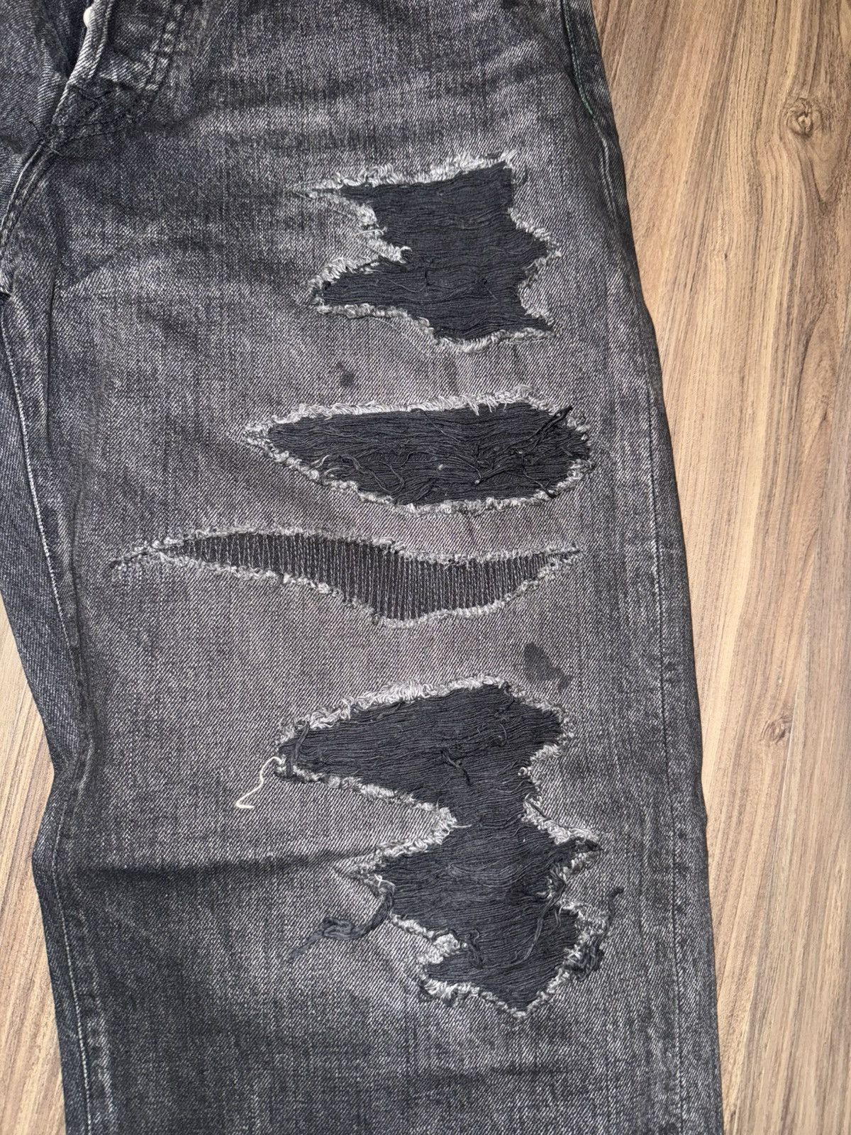 HIDDEN Hidden NY Black Distressed Jeans Men’s 34 Made in Japan Size US 34 / EU 50 - 3 Thumbnail