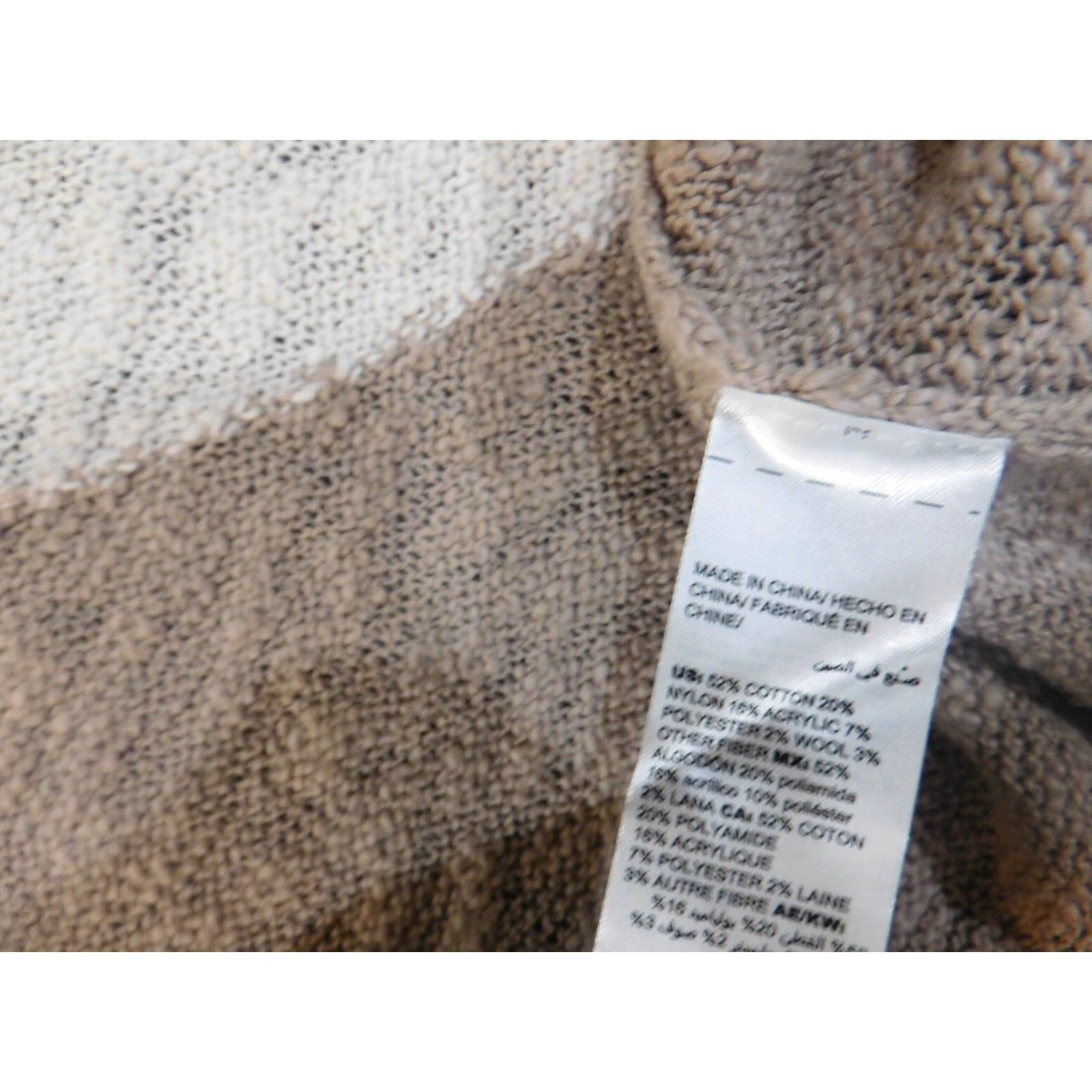 Vintage Chico's Cardigan Sweater Womens Open Knit Brown Geometric Crew Neck 1 Regular Winter Knit Size XS / US 0-2 / IT 36-38 - 7 Thumbnail
