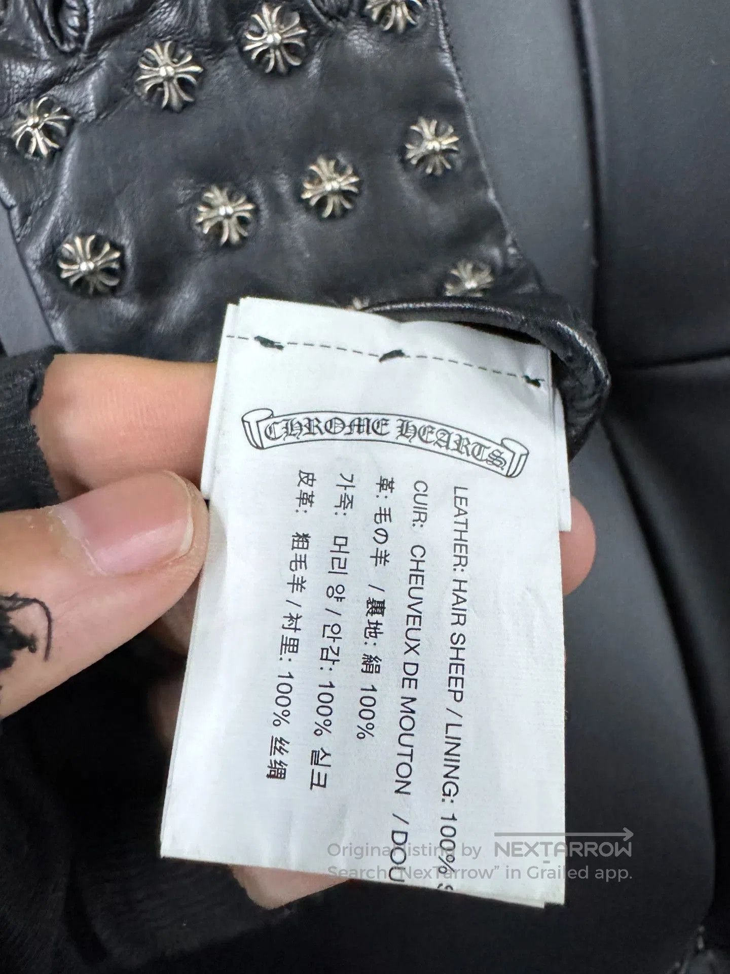 Chrome Hearts Chrome Hearts Leather Cross Gloves. Size ONE SIZE - 4 Thumbnail