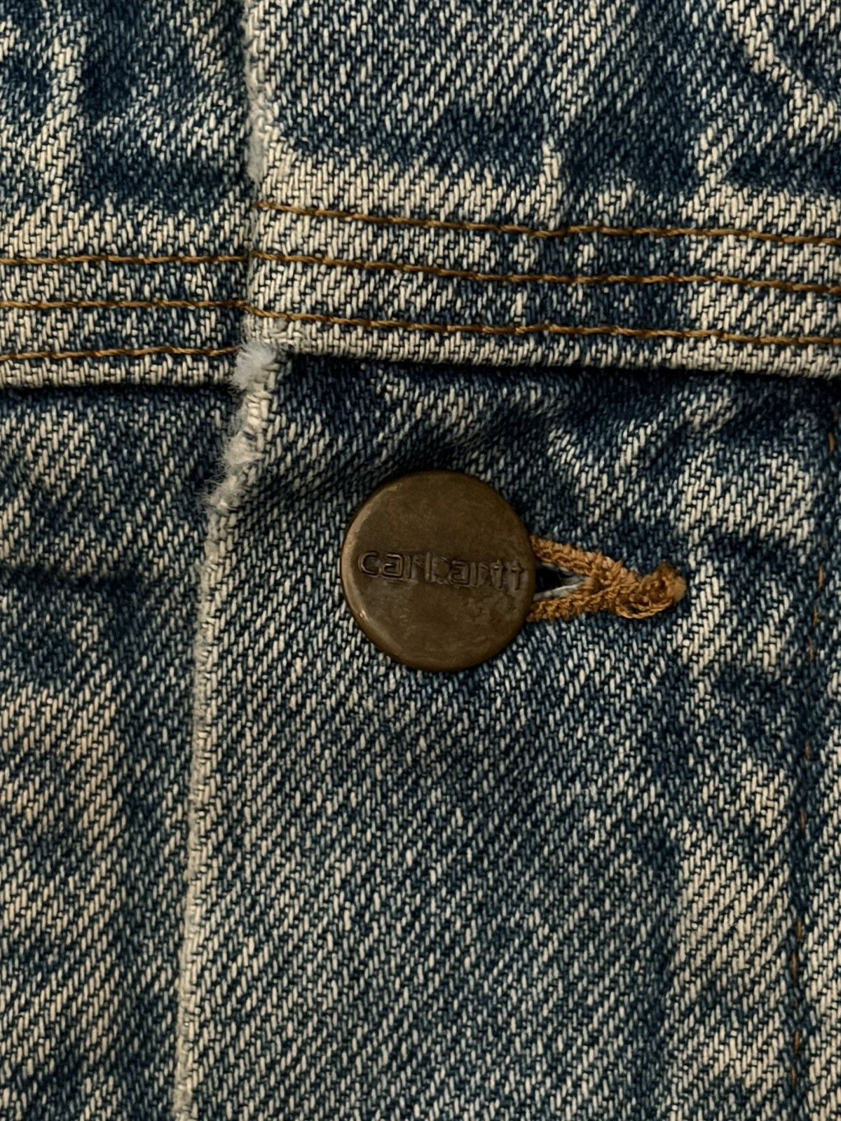 Carhartt Vintage 90s Carhartt Denim Jacket 1st Infantry Division Size US XL / EU 56 / 4 - 6 Thumbnail