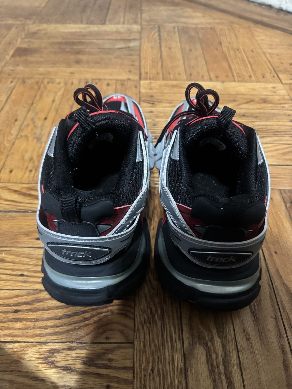 Balenciaga Balenciaga track runner black silver red Size US 10 / EU 43 - 4 Thumbnail