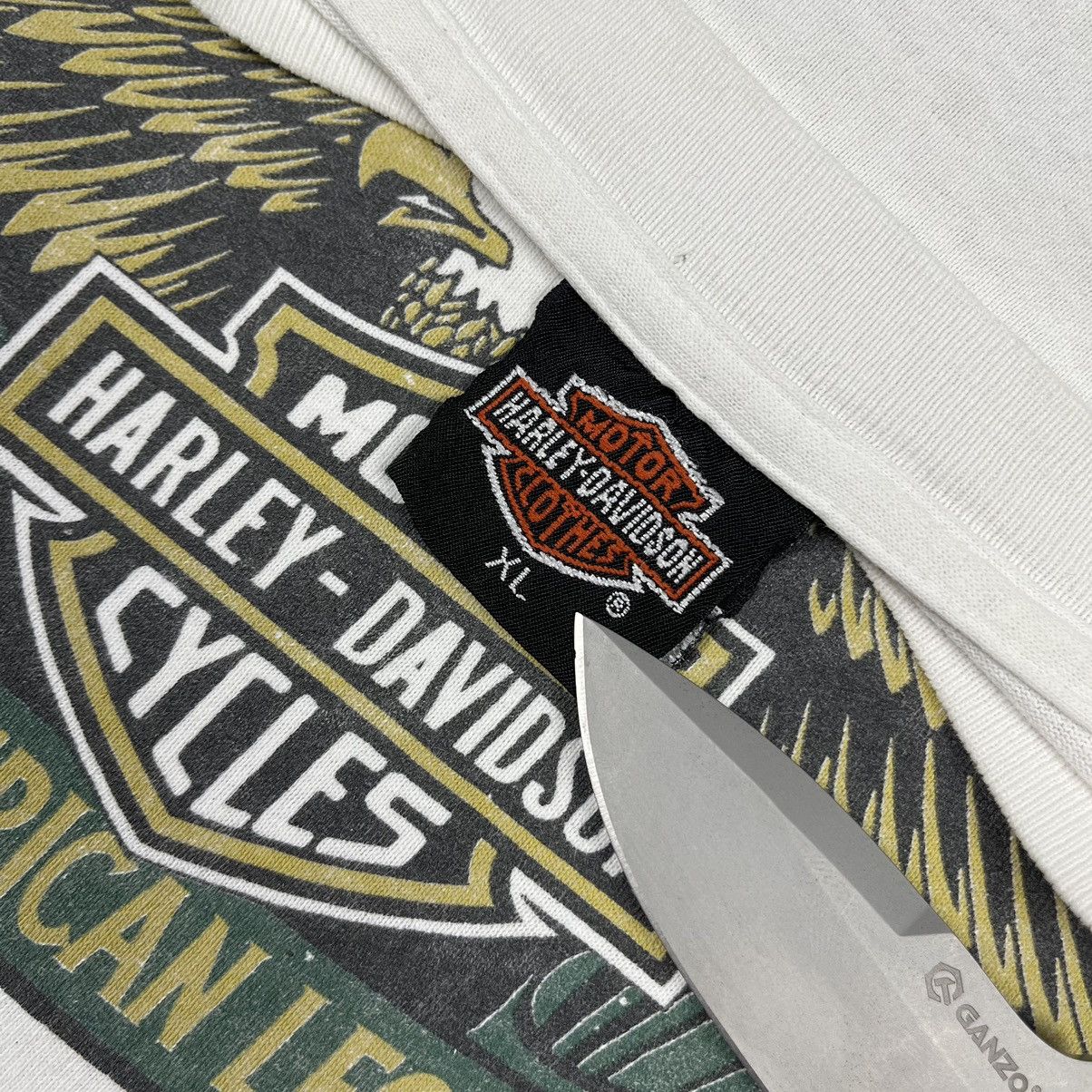 Harley Davidson Vintage Harley Davidson 3D emblem rare Eagle tee 1990’s Size US XL / EU 56 / 4 - 6 Thumbnail