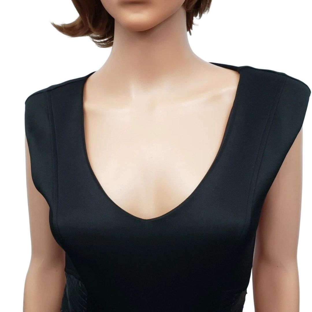 Bebe BEBE Bodycon Dress Leather Side Panels Lined Sleeveless Mini Size M / US 6-8 / IT 42-44 - 4 Thumbnail