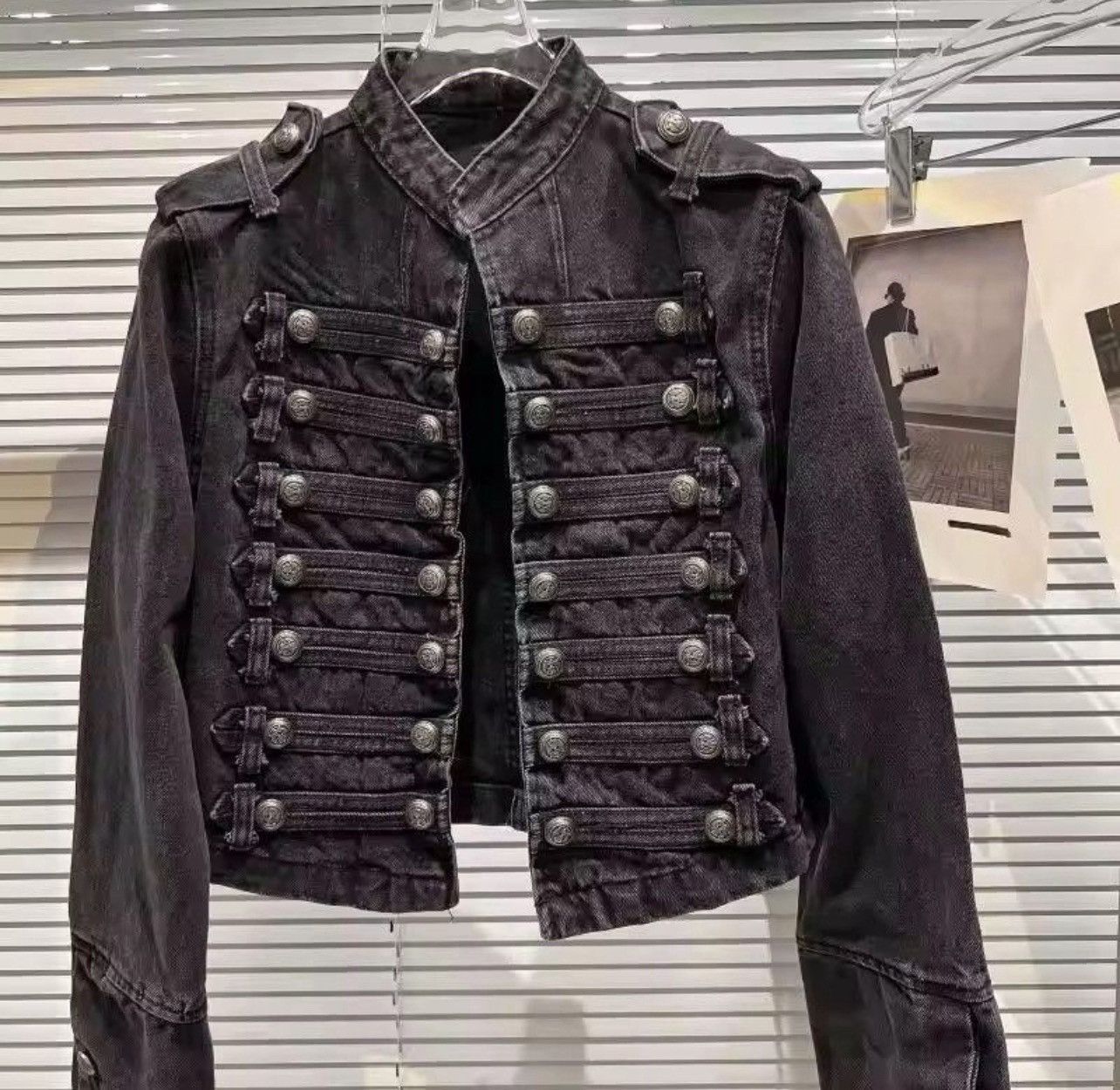 Japanese Brand Vintage Military-Inspired Denim Jacket – Bold, Structured Size US XL / EU 56 / 4 - 4 Thumbnail
