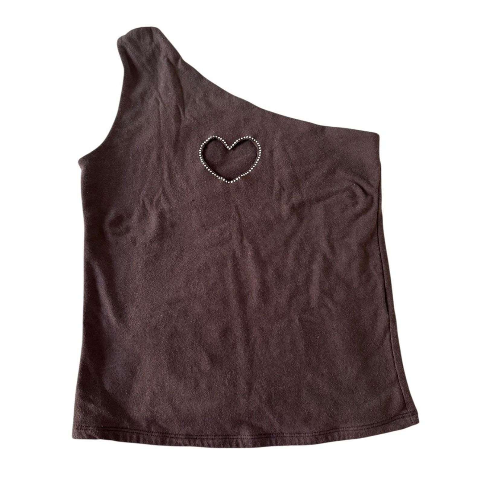 Hollister Y2K HOLLISTER Heart Rhinestone Cut Out One Shoulder Tank Top Size S / US 4 / IT 40 - 7 Thumbnail