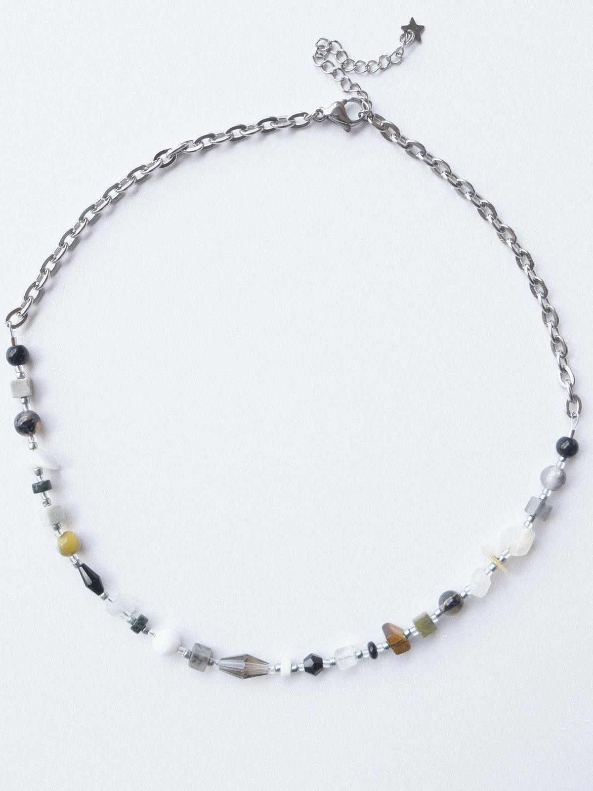 Handmade Natural Stone with Stainless Steel Handmade Beaded Necklace Size ONE SIZE - 2 Thumbnail