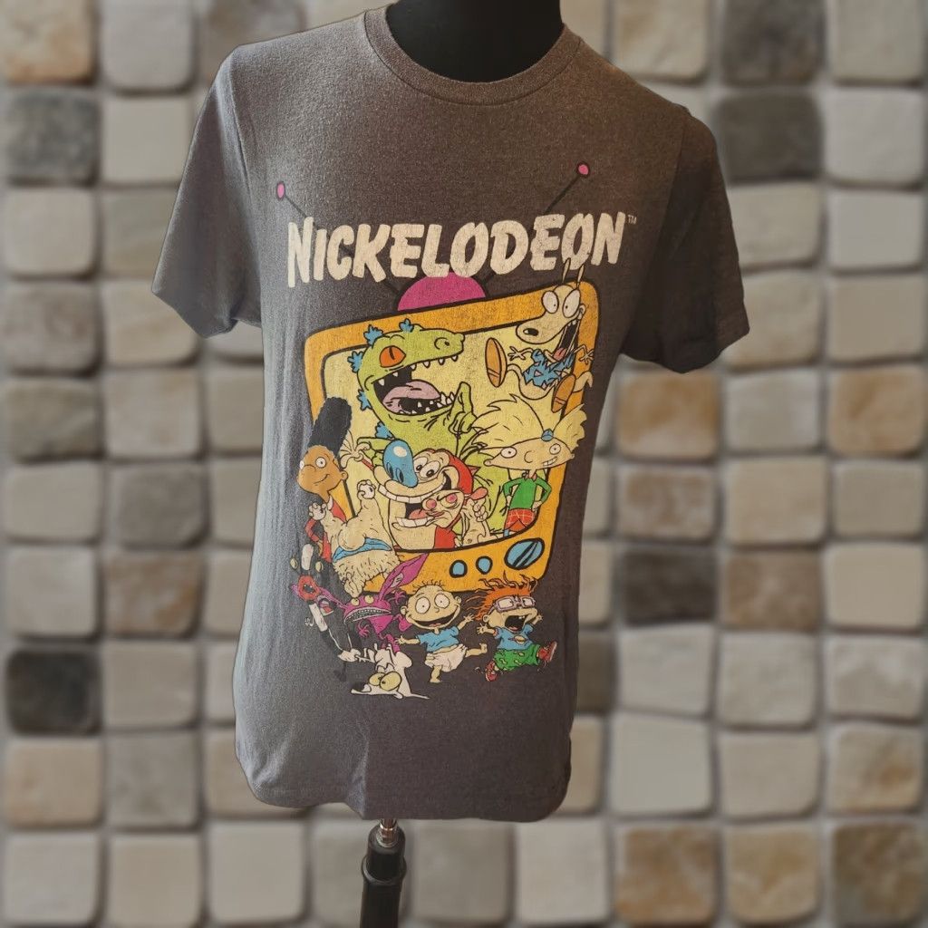 Nickelodeon Nickelodeon Shirt Mens M Gray Hey Arnold Reptar Real Monsters Rocko Cast Cartoon Rugrats Logo T-Shirt Size US M / EU 48-50 / 2 - 1 Thumbnail