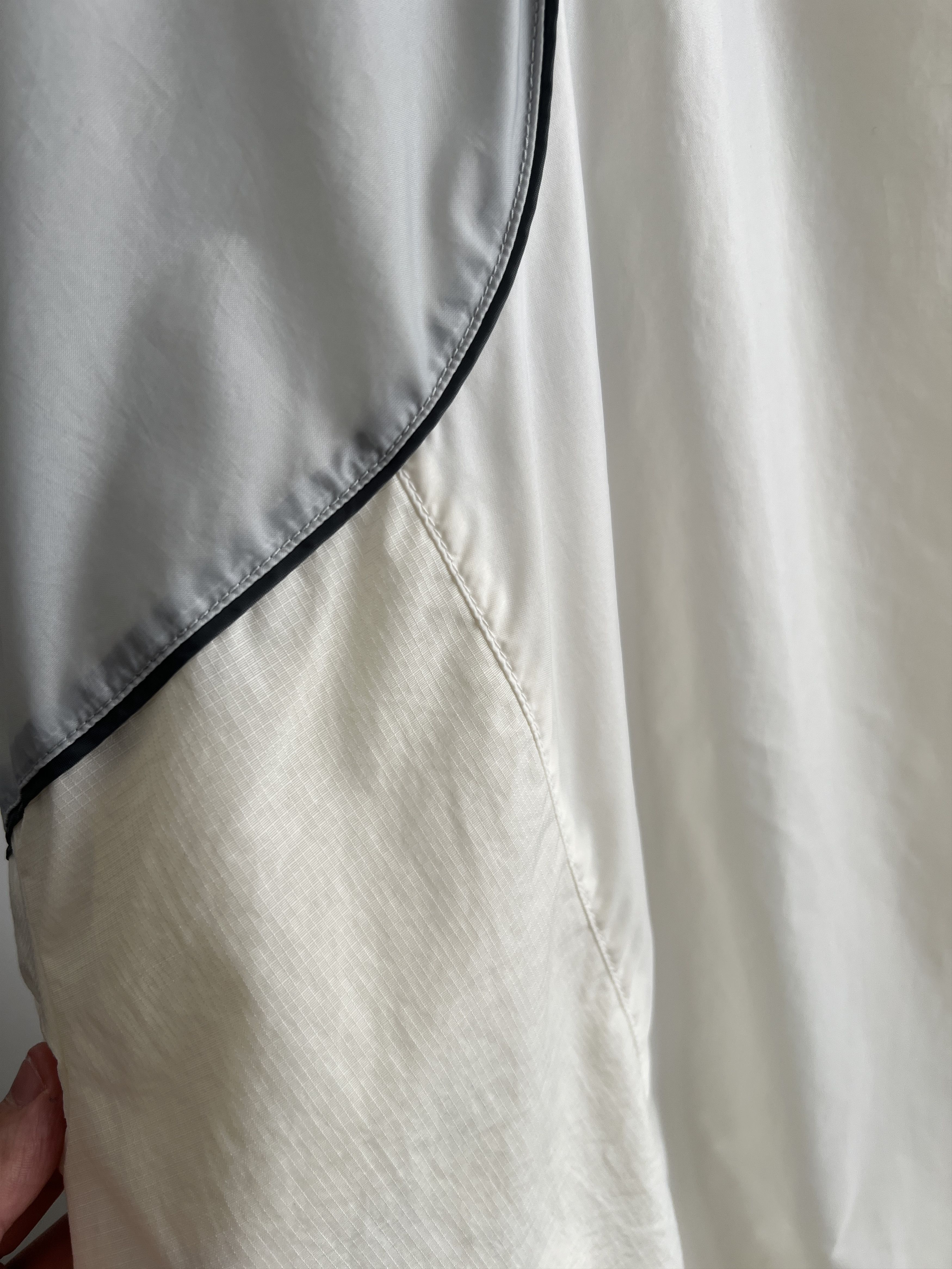 Nike × Vintage Nike Windbreaker Vintage Swoosh Zipper Cream Y2K Drill Size US XXL / EU 58 / 5 - 7 Thumbnail