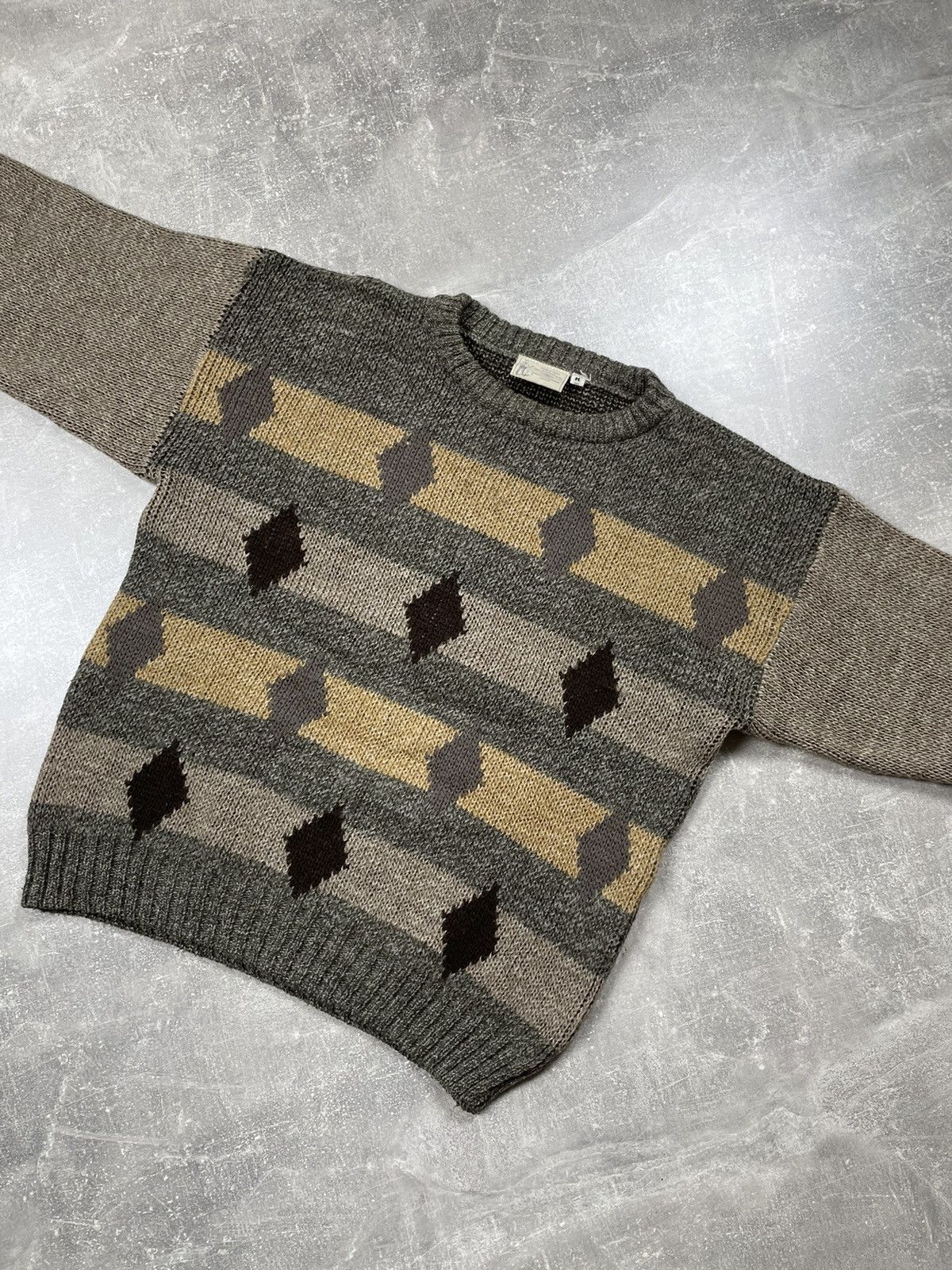 Levi's × Vintage Levi's Vintage Geometric Pattern 90's Knitted Wool Sweater Size US L / EU 52-54 / 3 - 7 Thumbnail