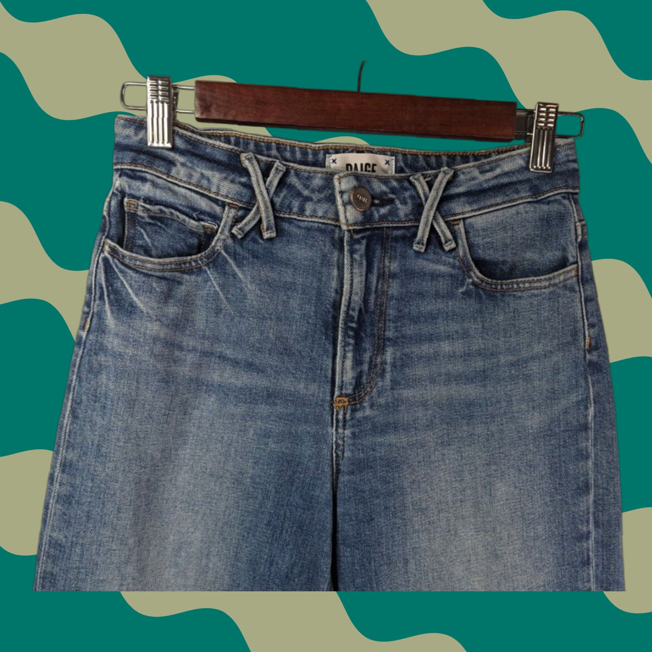 Paige PAIGE Jeans Cropped 5-Pocket Design Denim Vintage? No Size 42" / US 20 - 1 Thumbnail