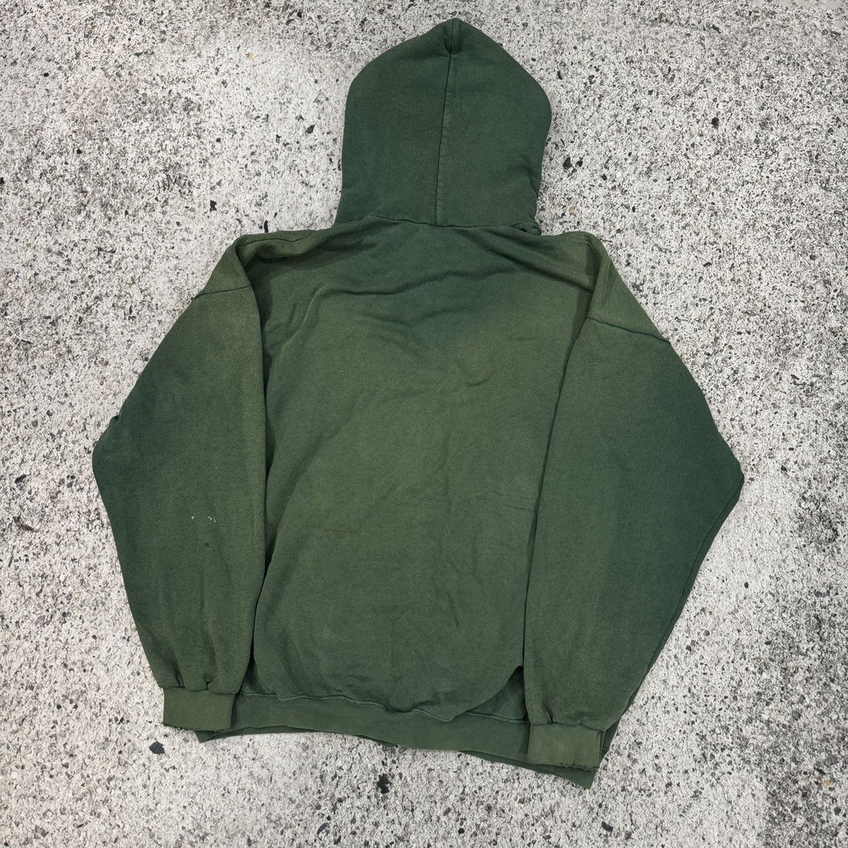 Vintage 90s Oversized Thrashed Faded Green Zip Up Hoodie ERD Grunge Size US XL / EU 56 / 4 - 6 Thumbnail