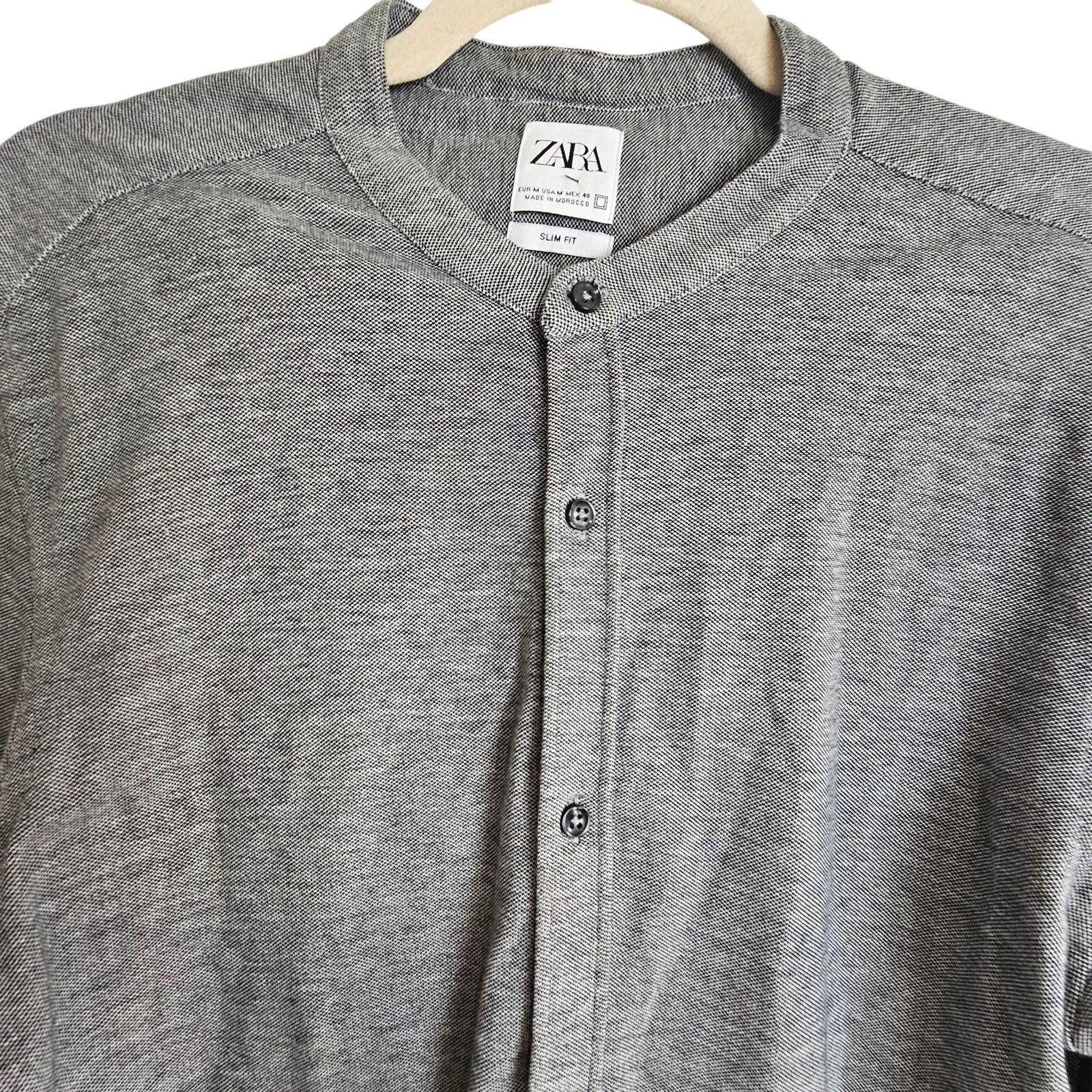 Zara Zara Mens Button Shirt Casual Grunge Skater Size M Gray Slim Size US M / EU 48-50 / 2 - 2 Thumbnail