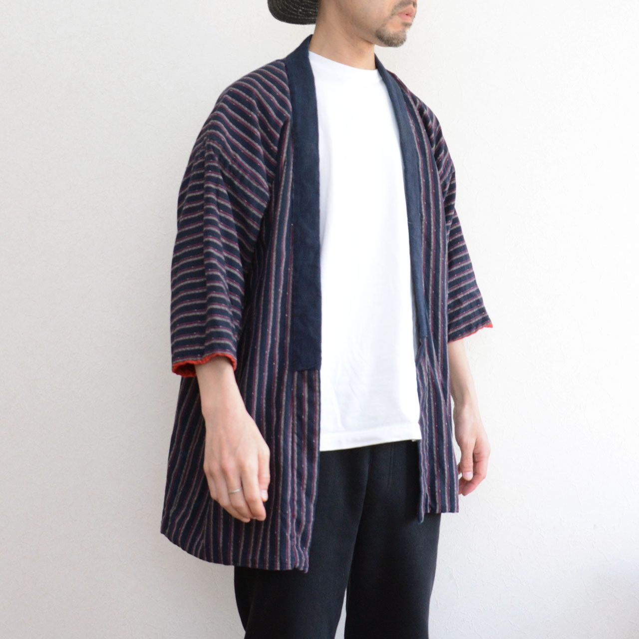 Japanese Brand Vintage Japanese Noragi Jacket Indigo Stripe Cotton Size US M / EU 48-50 / 2 - 12 Thumbnail