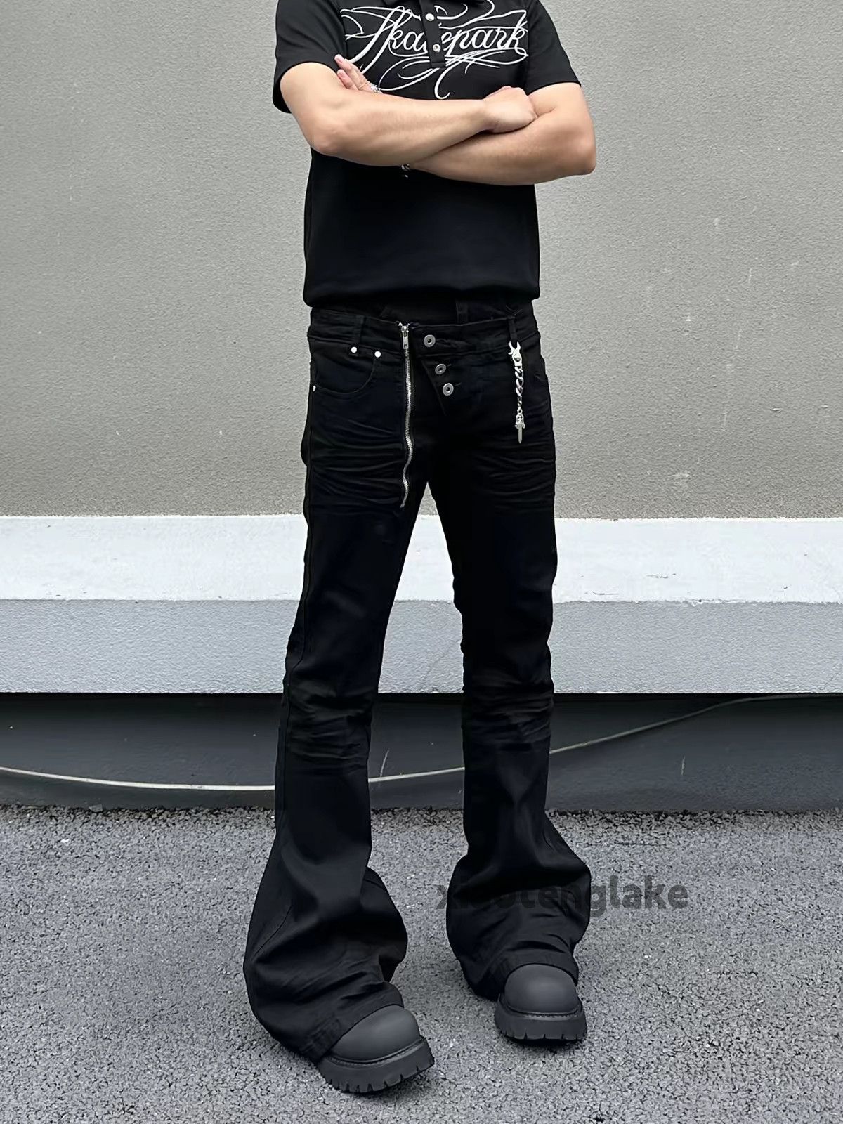 ひっぴ Japanese Brand zx utility punk hiphop yuppie double waist zipper