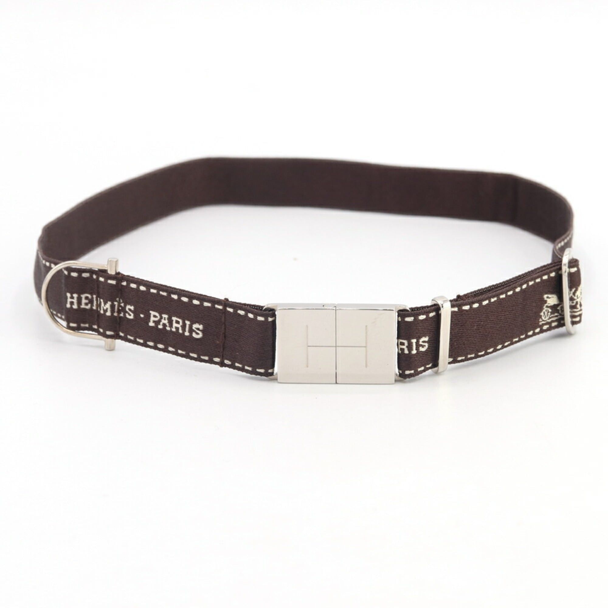 Hermes choker ribbon brown necklace for women