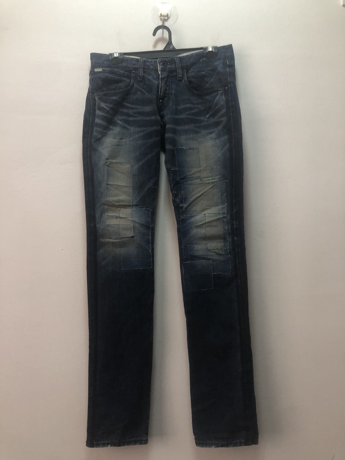 FACTOTUM FACTOTUM Denim Pants Patch Distressed Style Japan Made Size US 29 - 1 Thumbnail
