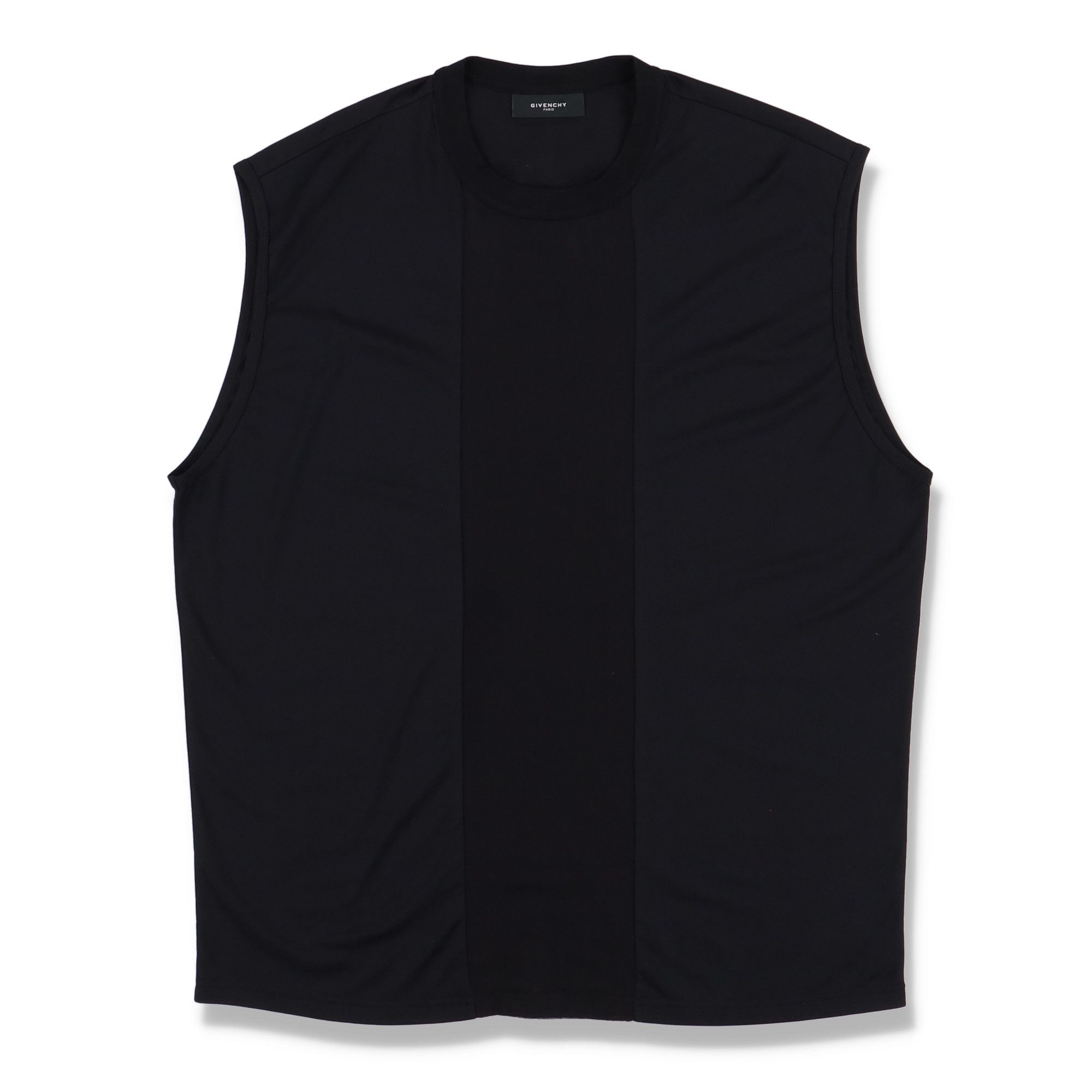 image of Givenchy Black Organza Silk Panel Cross Print Oversized Tank Top, Men's (Size XL)
