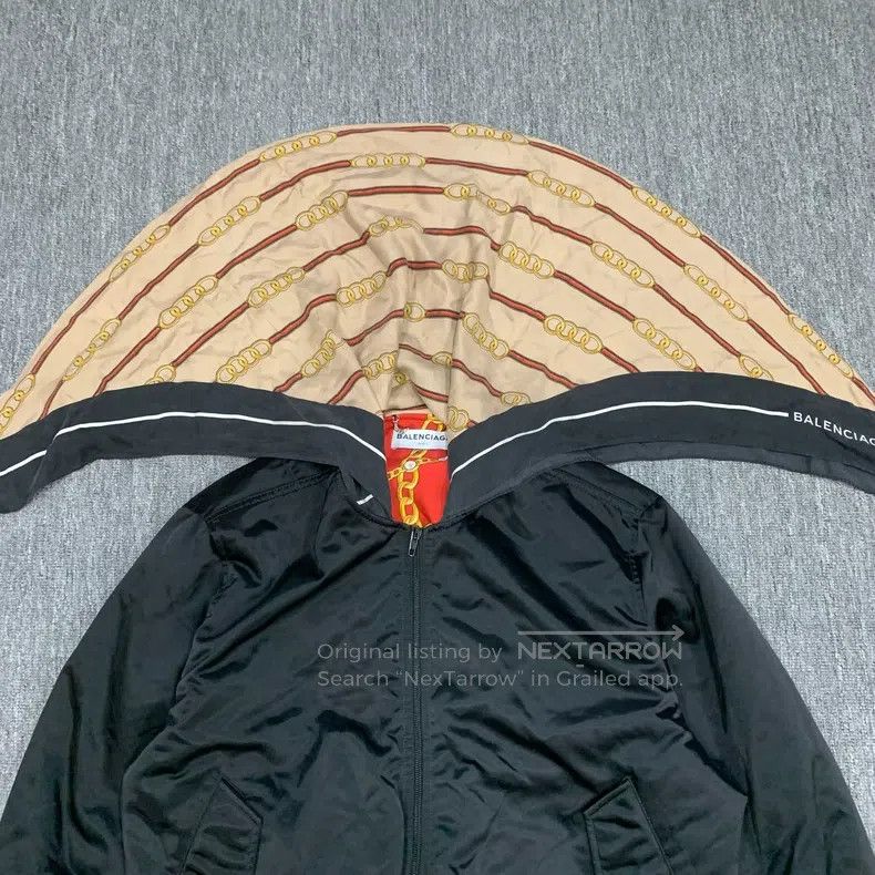 Balenciaga Balenciaga Black Scarf Flight Jacket Cotton Jacket Size US S / EU 44-46 / 1 - 7 Thumbnail