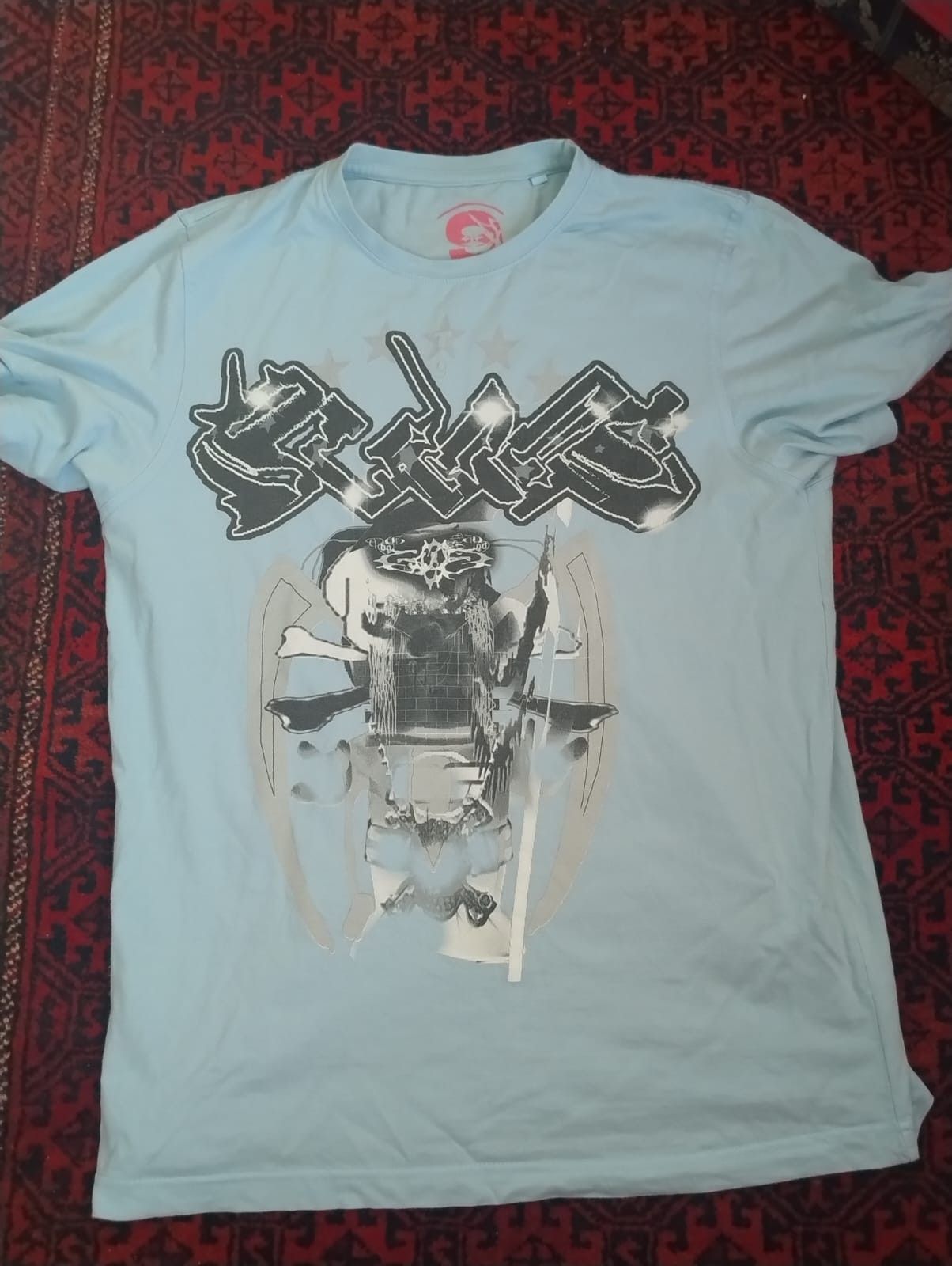 Drain Gang × Sad Boys Drain Gang Bladee Blue Virus Tee RARE Size US M / EU 48-50 / 2 - 1 Thumbnail