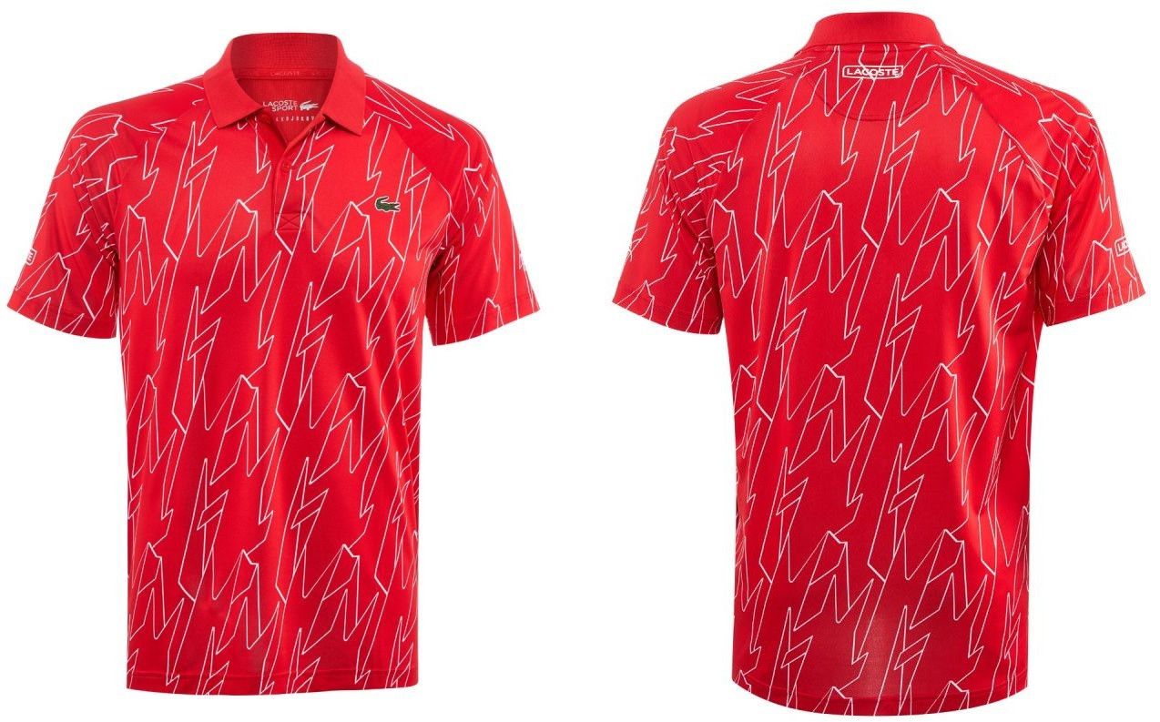 Lacoste LACOSTE Novak Djokovic Mens Polo Shirt Red White (#DH4753) Size US L / EU 52-54 / 3 - 4 Thumbnail