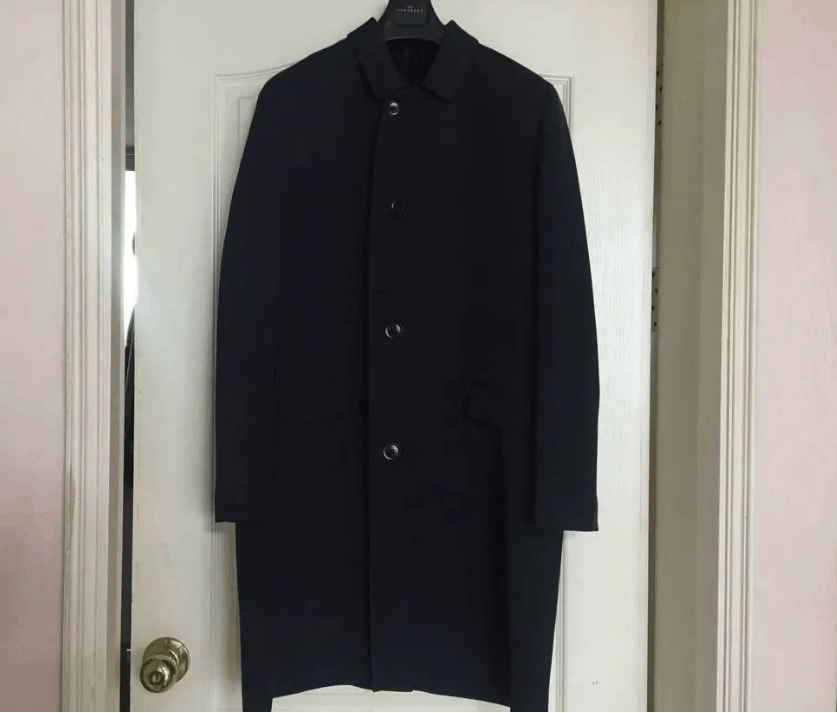 image of Lemaire Early Season Gabardine Overcoat in Dark Teal, Men's (Size Medium)