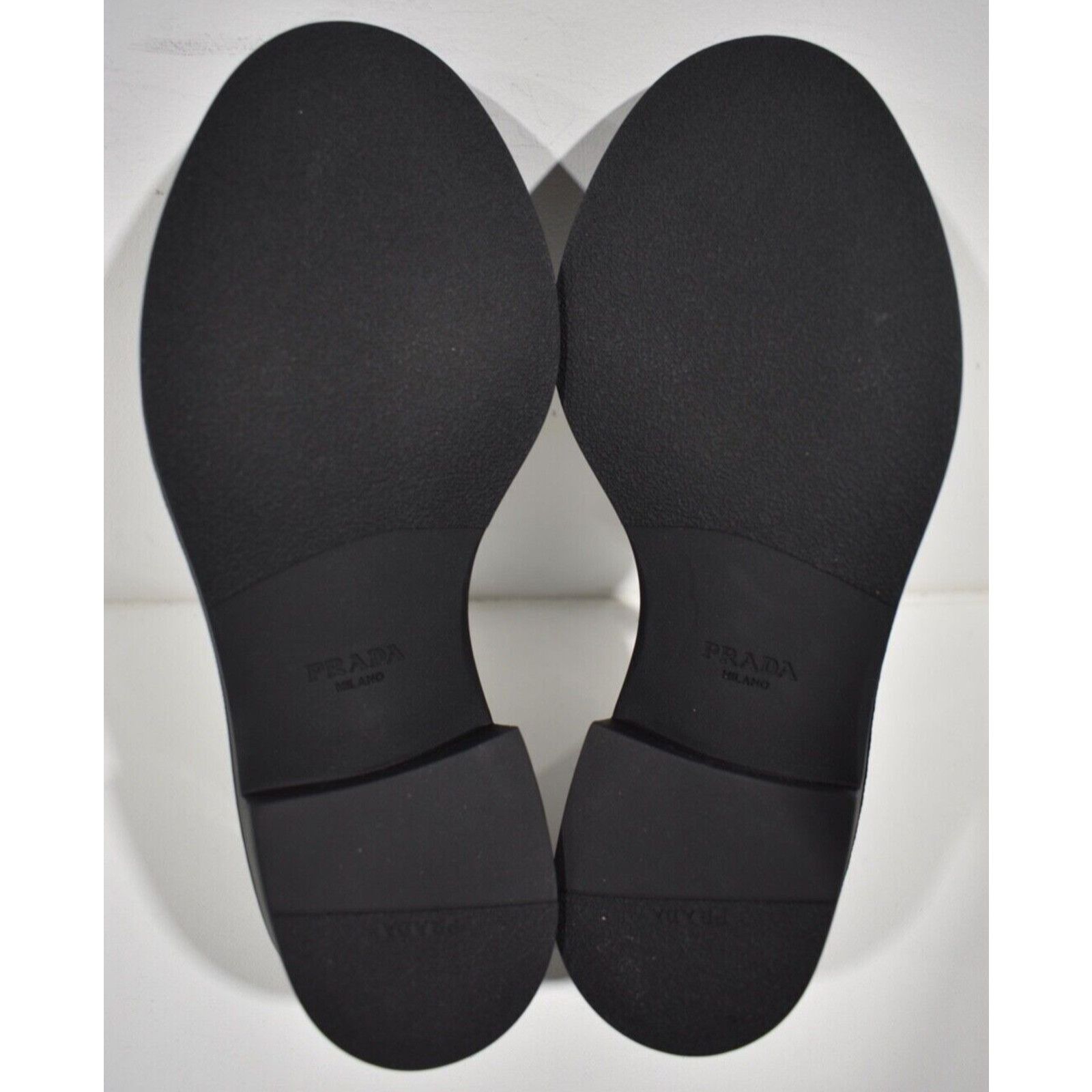 Prada Prada Chocolate Black Patent Leather Silver Logo Platform Size US 11.5 / IT 41.5 - 21 Thumbnail
