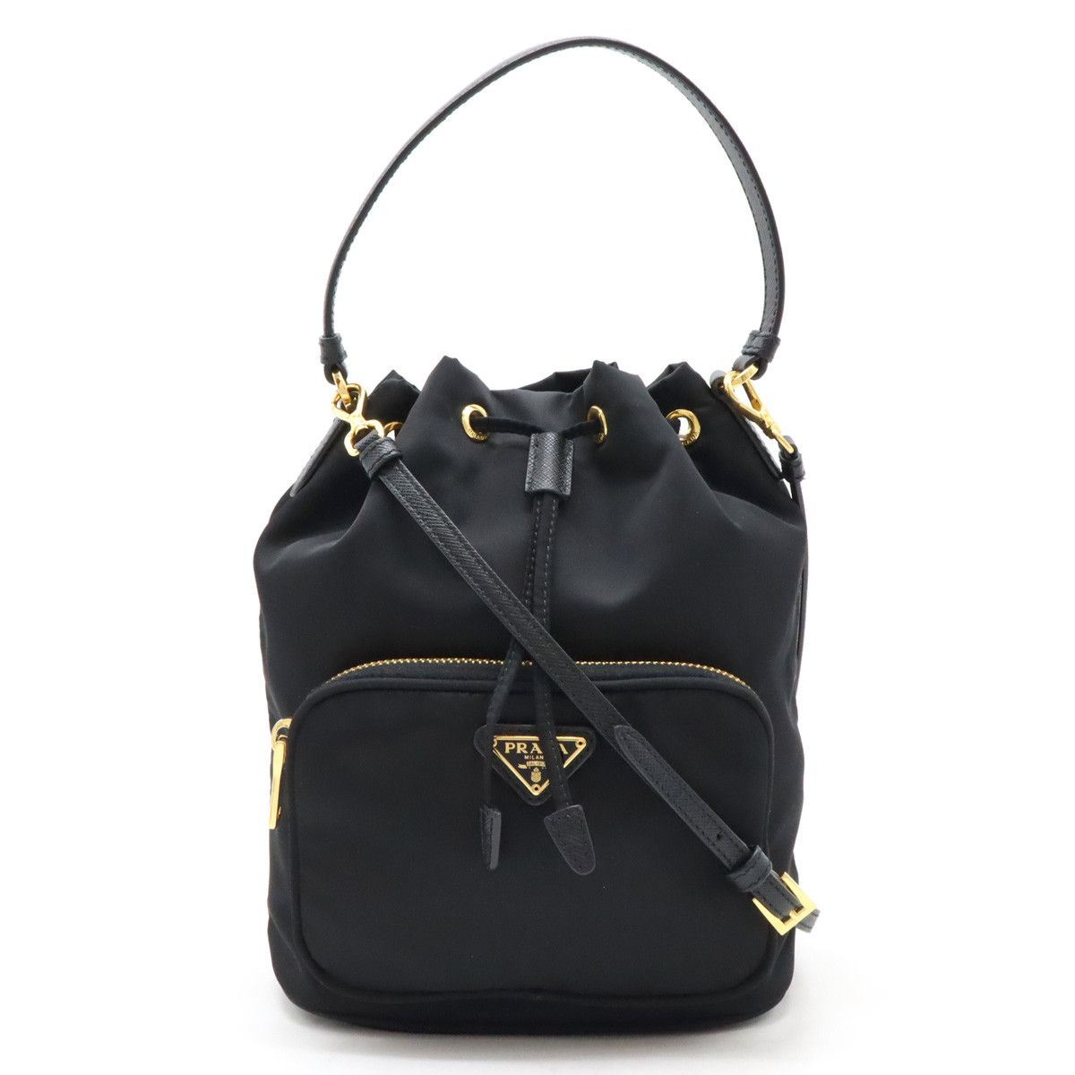Prada Prada Prada Nylon/Leather 2WAY Handbag Bucket Bag 1BH038 Canvas Handbag 1BH038 in Great Condition Size ONE SIZE - 1 Thumbnail