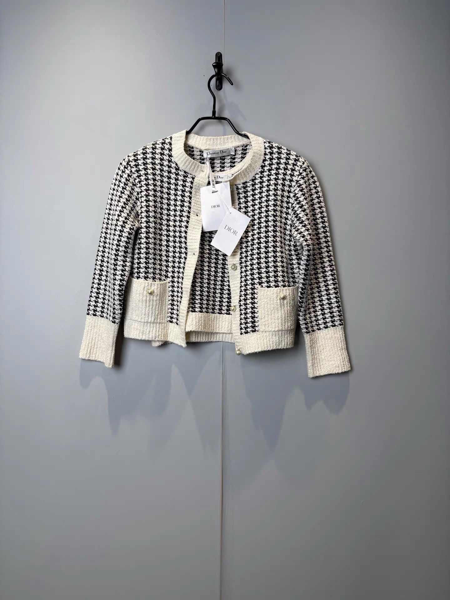 Dior Dior Classic Houndstooth Knit Two-Piece Set K36 Size XXS / US 00 / IT 34 - 1 Thumbnail