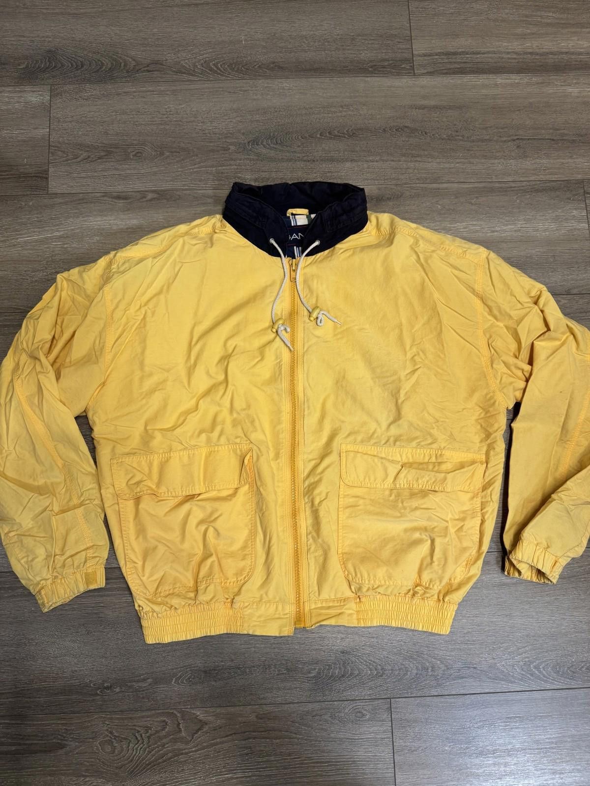 Gant Vintage GANT Jacket/Windbreaker Yellow Hidden Hood Size US L / EU 52-54 / 3 - 1 Thumbnail