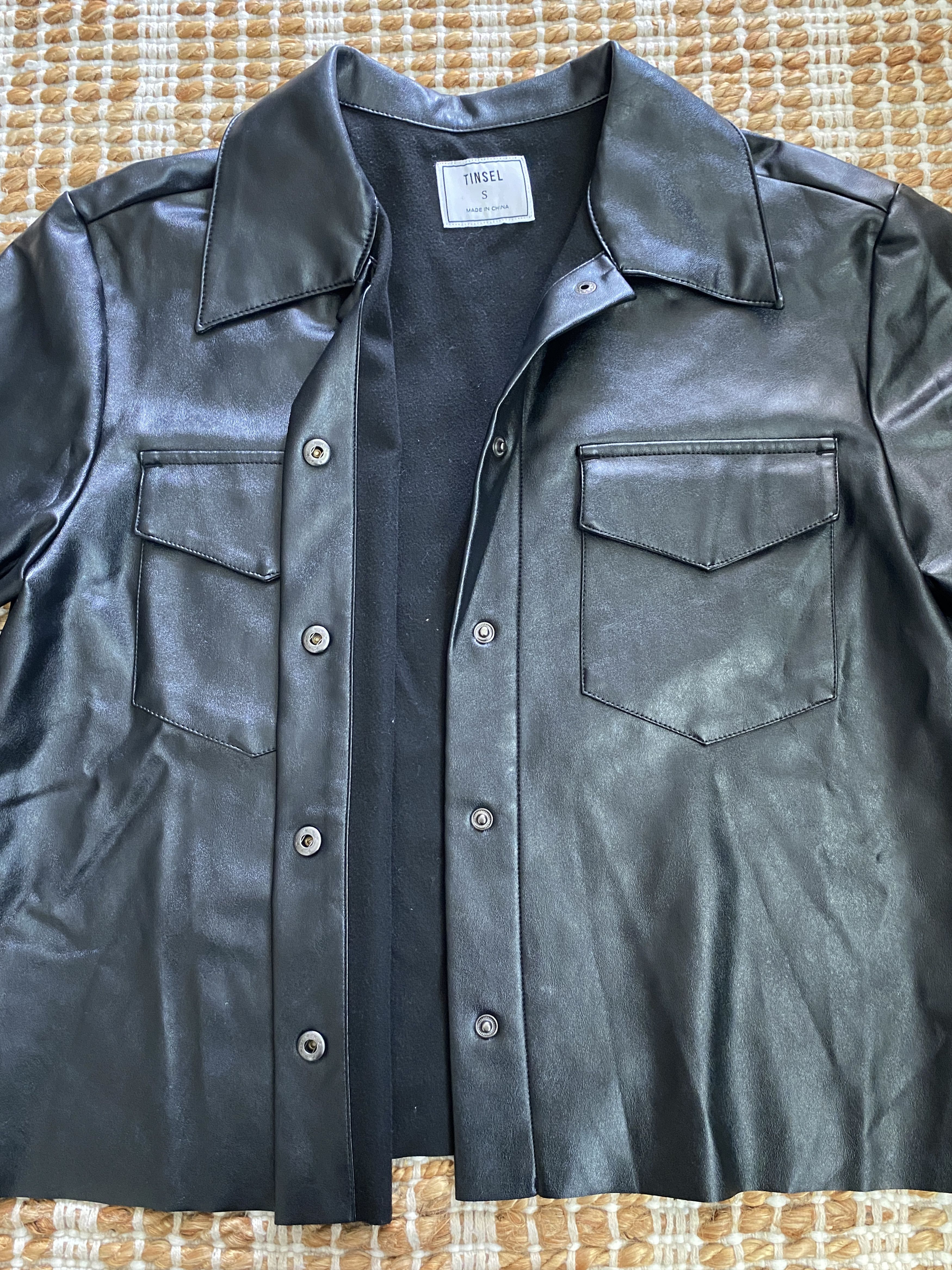 Nordstrom Nordstrom Tinsel Faux Leather Army Jacket– Size Small Size S / US 4 / IT 40 - 3 Thumbnail