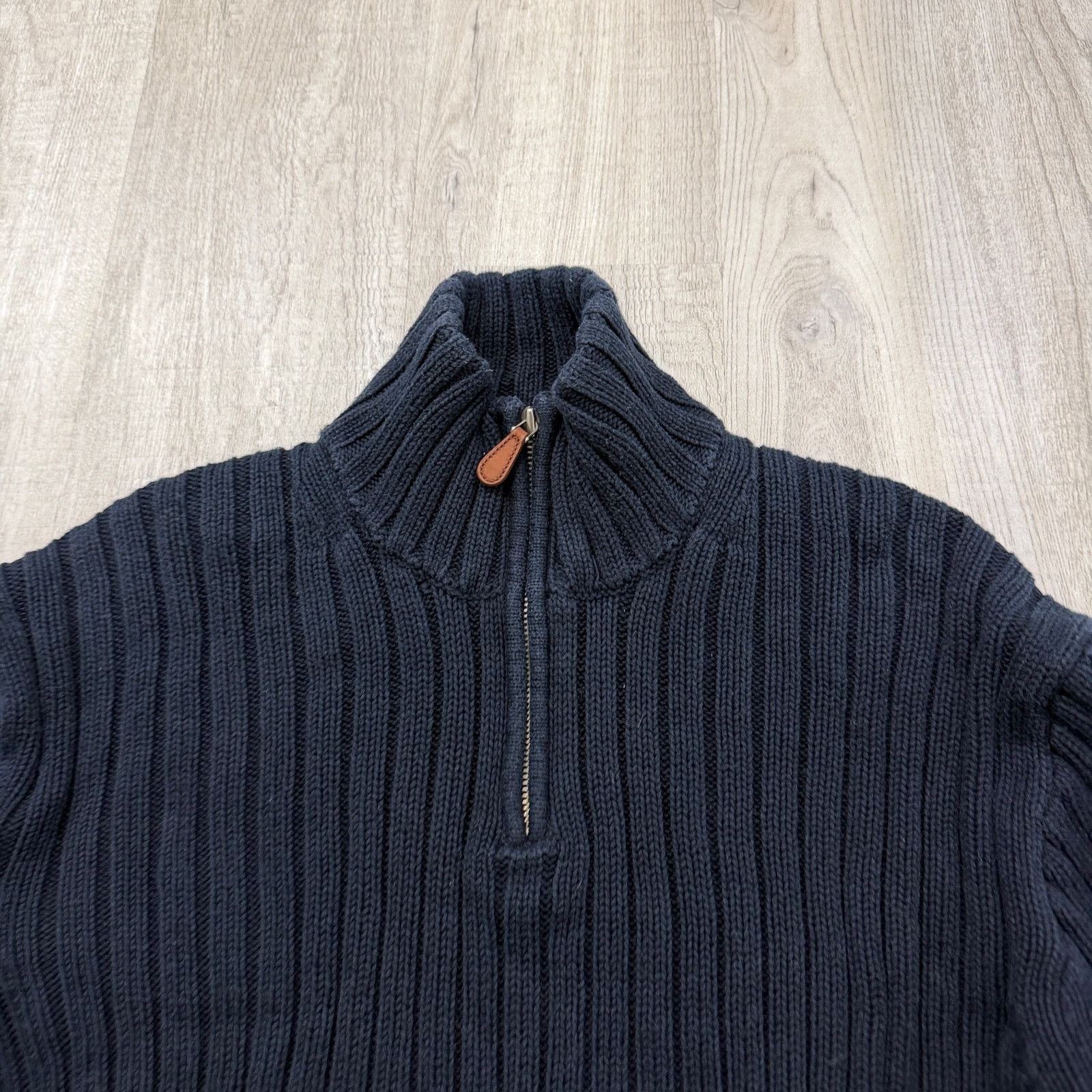 J.Crew Vintage J Crew Quarter Zip Sweater Mens Large Blue Pullover Size US L / EU 52-54 / 3 - 3 Thumbnail
