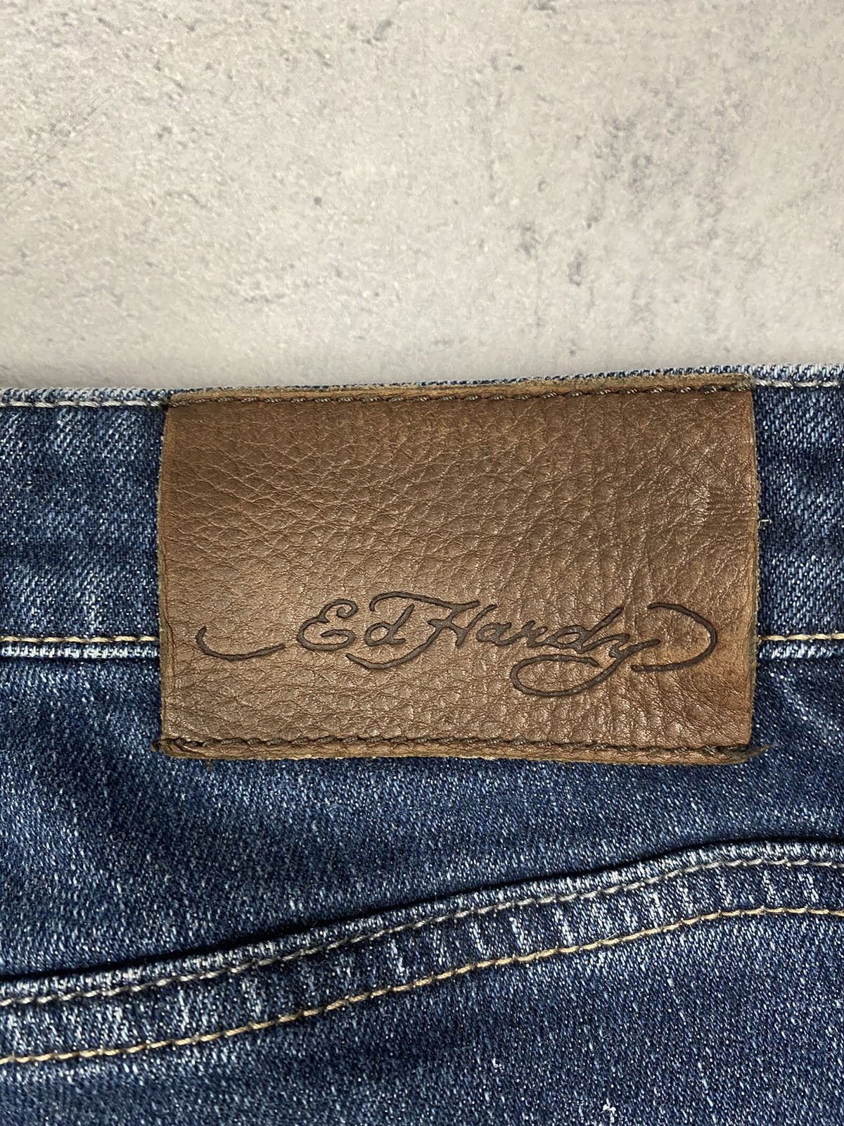 Ed Hardy Ed Hardy by Christian Audigier Jeans Men's Big Logo Y2k Size US 34 / EU 50 - 6 Thumbnail