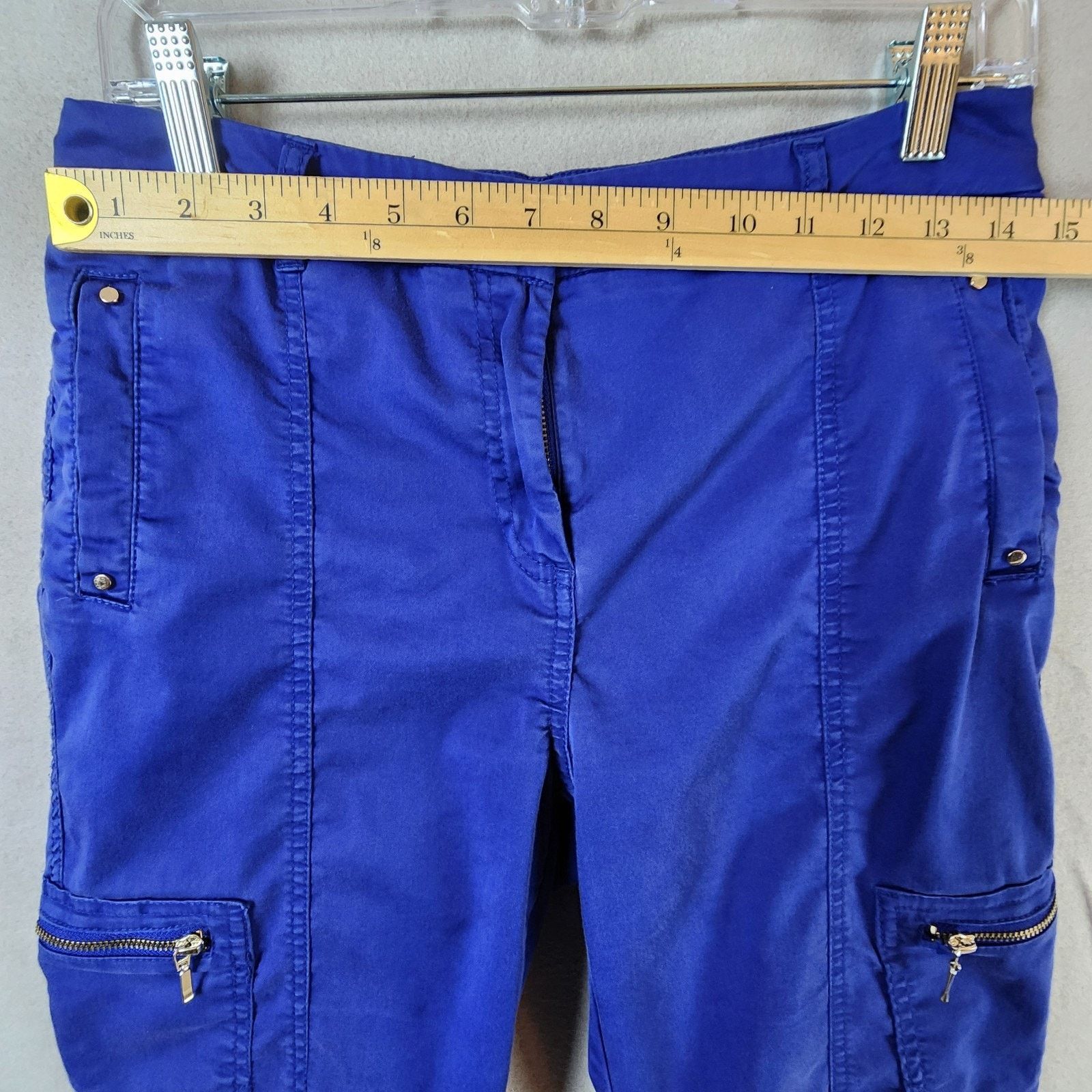 Chicos Chico’s Cargo Capri Pants Women Size 4 Blue Cotton Blend Size 27" / US 4 / IT 40 - 3 Thumbnail