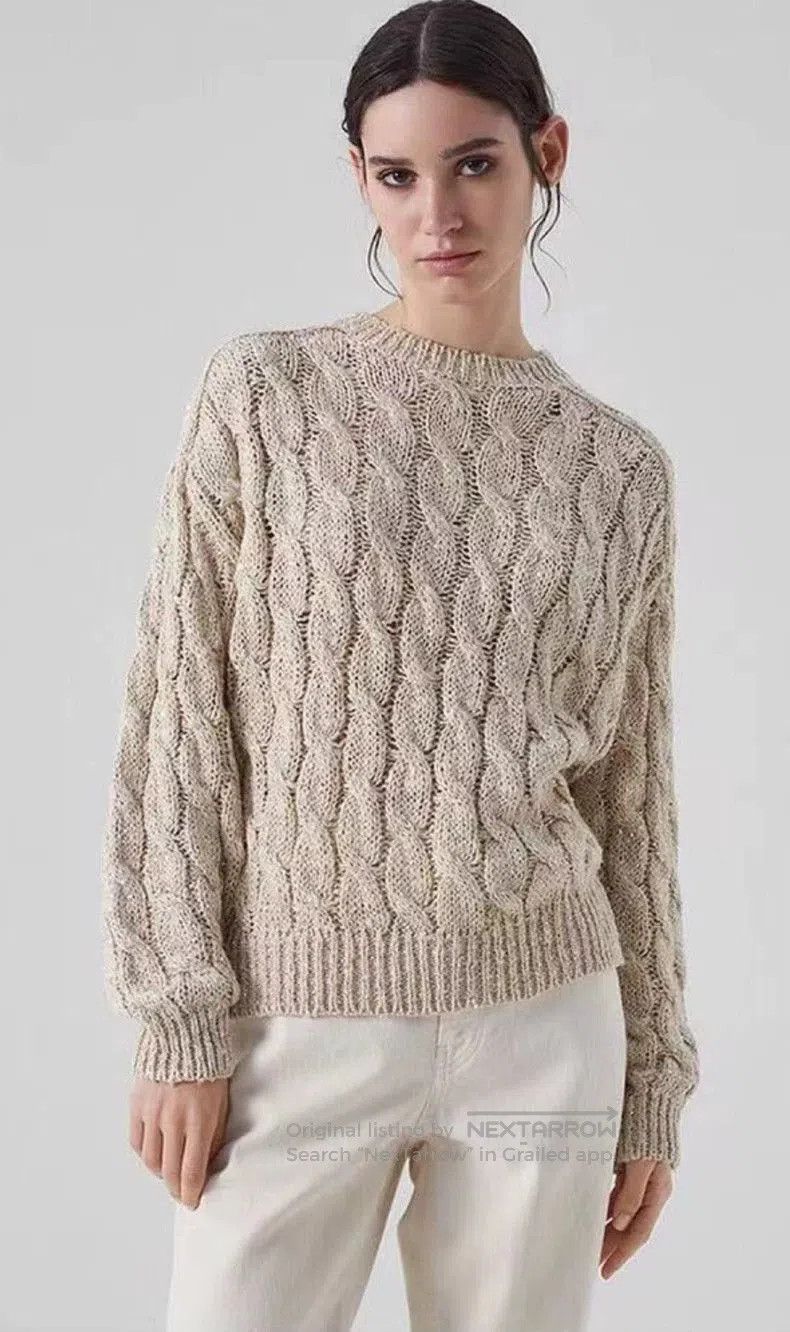 Brunello Cucinelli Brunello Cucinelli Beaded Cable Knit Sweater. Size US M / EU 48-50 / 2 - 4 Thumbnail