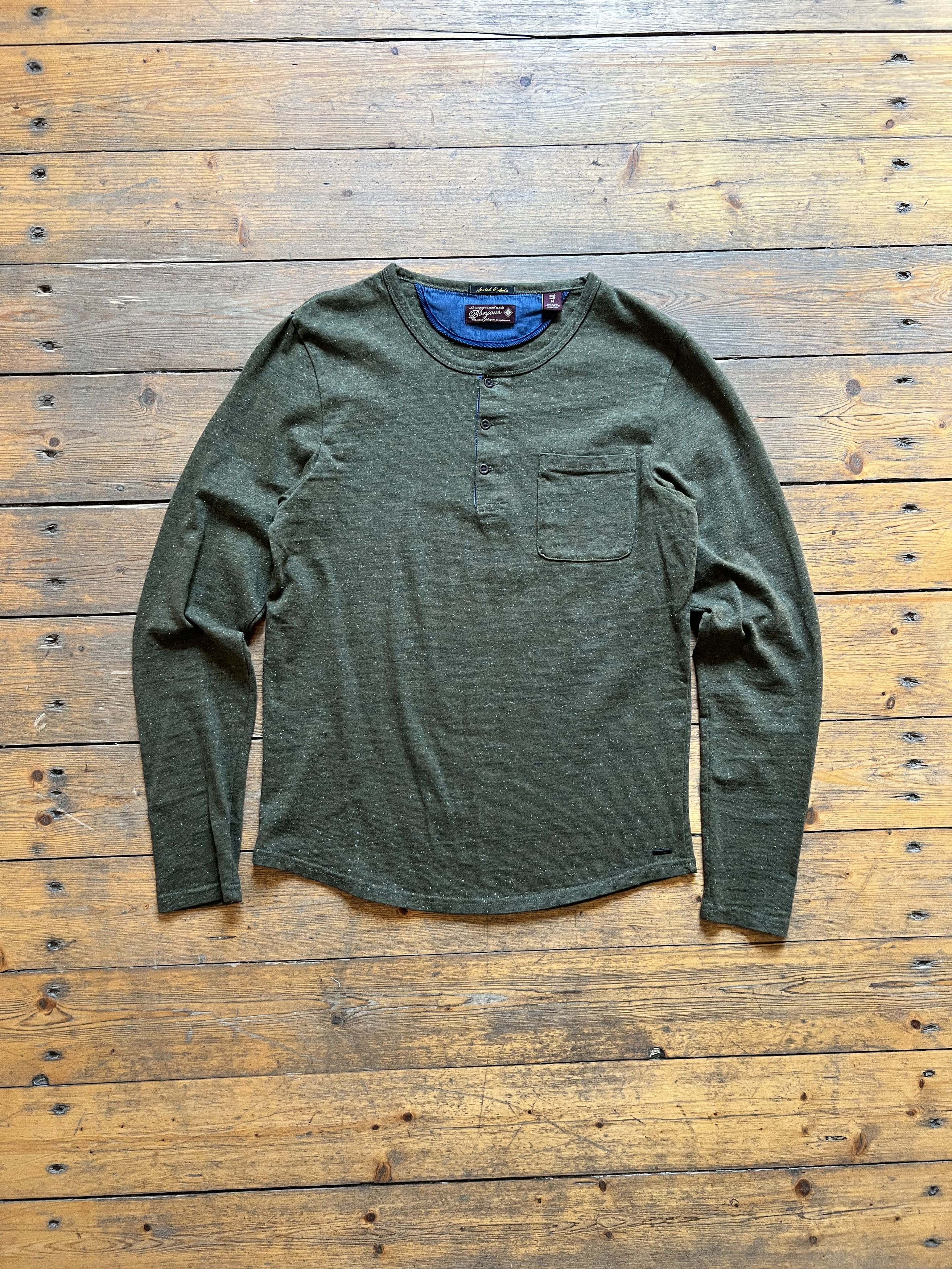 Scotch & Soda Bonjour Vintage Khaki Button Sleeve Size US M / EU 48-50 / 2 - 1 Thumbnail