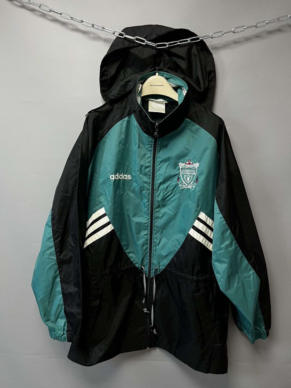 Adidas LIVERPOOL 1994/95 Adidas WINDBREAKER Football Soccer JACKET Size US L / EU 52-54 / 3 - 1 Thumbnail