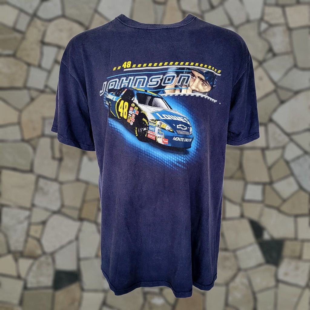 Chase Authentics Jimmie Johnson #48 NASCAR T-Shirt XL Chase Authentics Navy Blue | Front & Back Graphics | 100% Cotton | Racing, NASCAR, Jimmie Johnson Size US XL / EU 56 / 4 - 1 Thumbnail