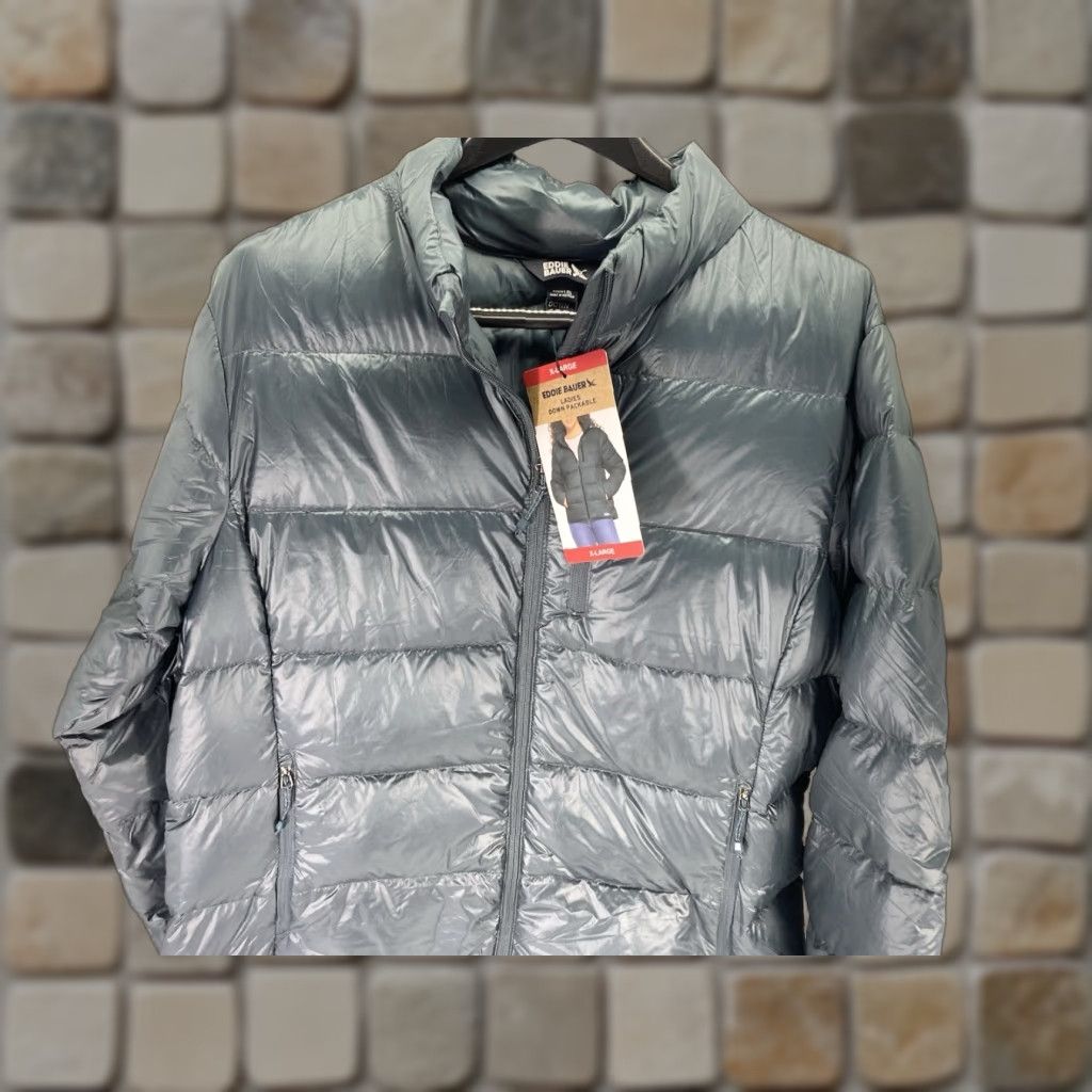 Eddie Bauer Eddie Bauer Down Puffer Jacket Coat Women XL Blue Green Full Zip Packable NWT Size XL / US 12-14 / IT 48-50 - 1 Thumbnail