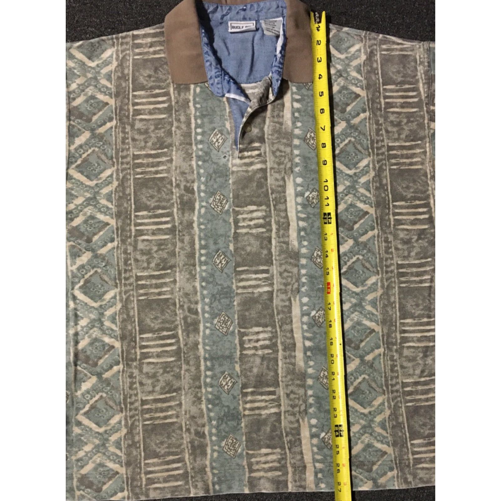 Bugle Boy VINTAGE Bugle Boy Polo Shirt M Green 90s Grunge Vaporwave Surf Skate Tribal USA Mens Short Sleeve 90s Size US M / EU 48-50 / 2 - 7 Thumbnail