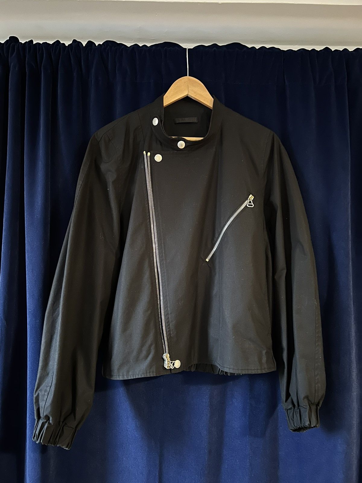 image of 3Man Cotton Poplin Black Riding Blouson Jacket, Men's (Size Small)