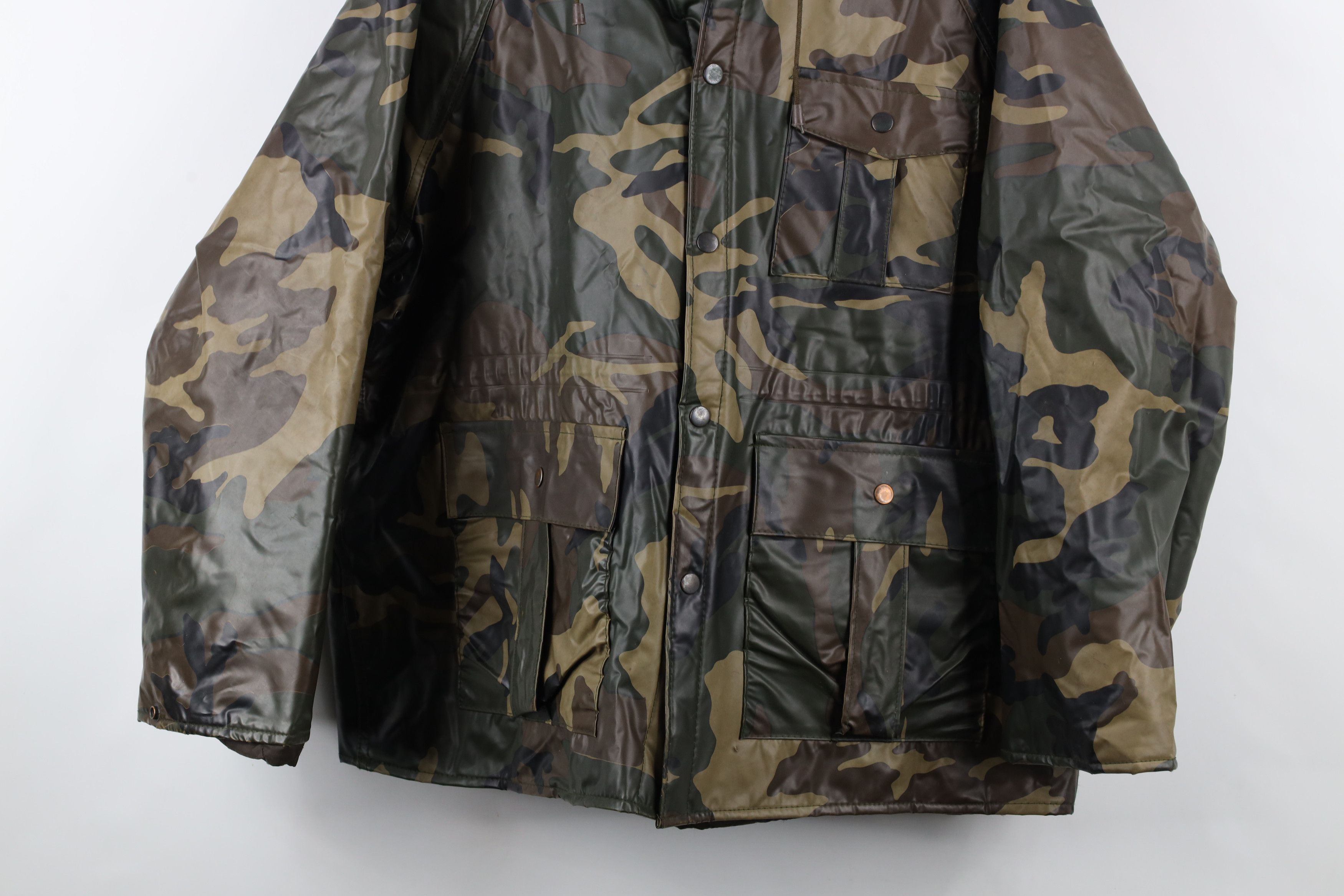 Vintage Vintage 90s Streetwear Quilted Duck Camouflage Hooded Jacket Size US L / EU 52-54 / 3 - 3 Thumbnail
