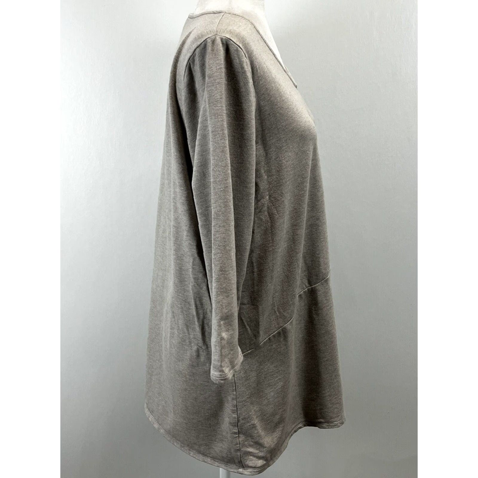 J. Jill J. Jill Tunic Women Long Sleeve Oatmeal Large Cotton Blend VGUC Size 36" / US 14 / IT 50 - 4 Thumbnail