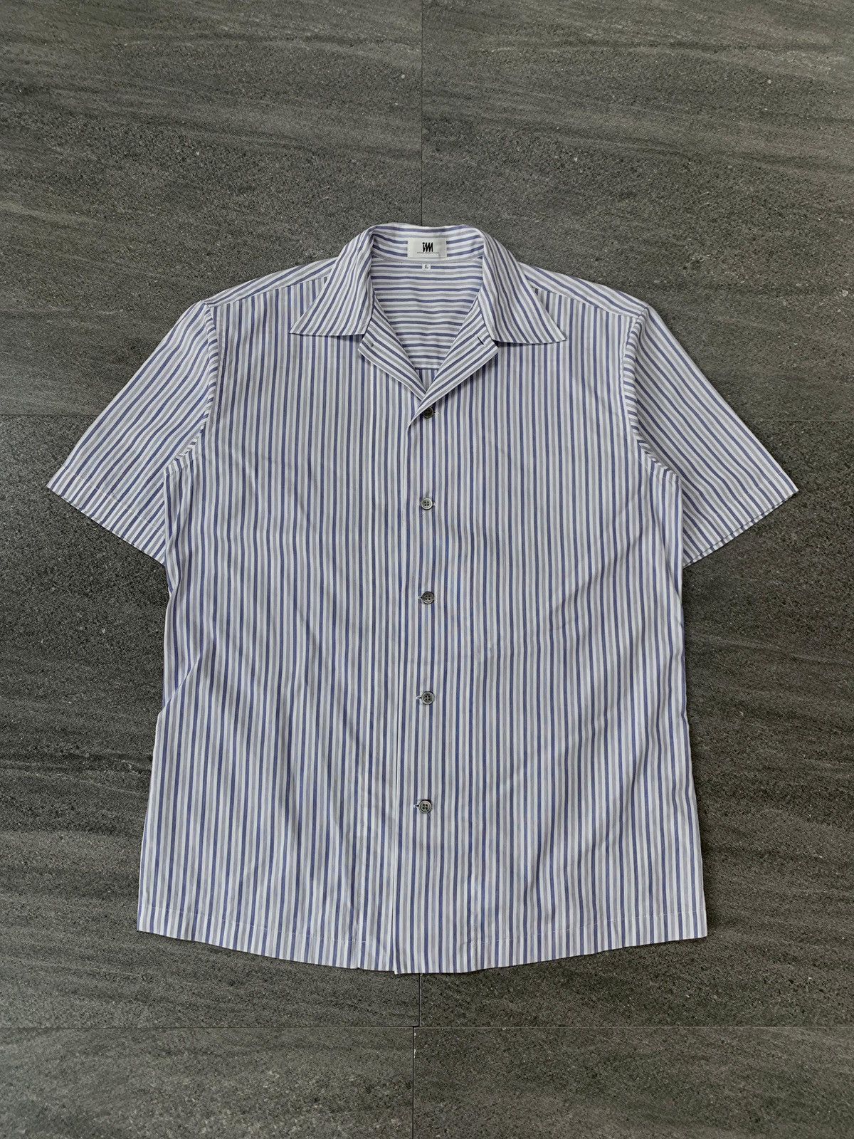 Issey Miyake Striped Camp Collar Shirt Size US L / EU 52-54 / 3 - 1 Thumbnail