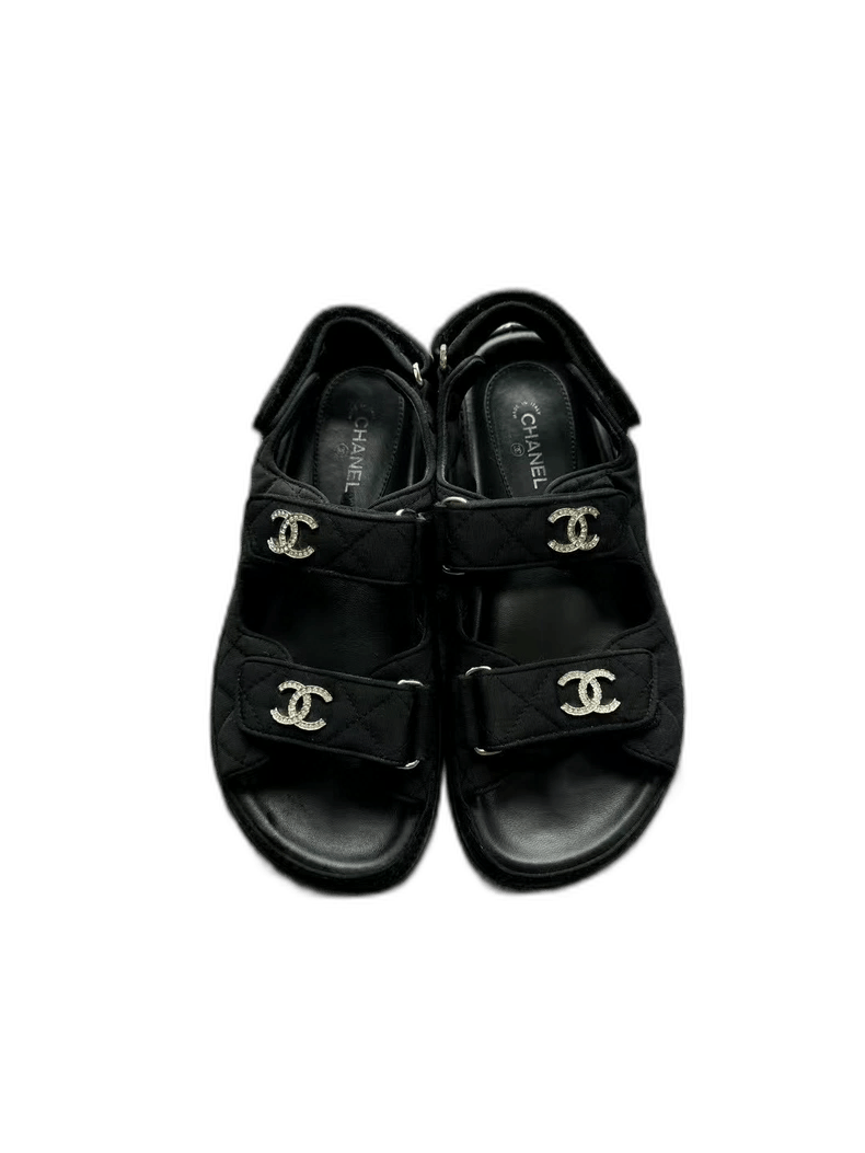 Chanel Chanel Rhinestone Velcro Sandals Size 36.5 Size US 6 / IT 36 - 1 Thumbnail