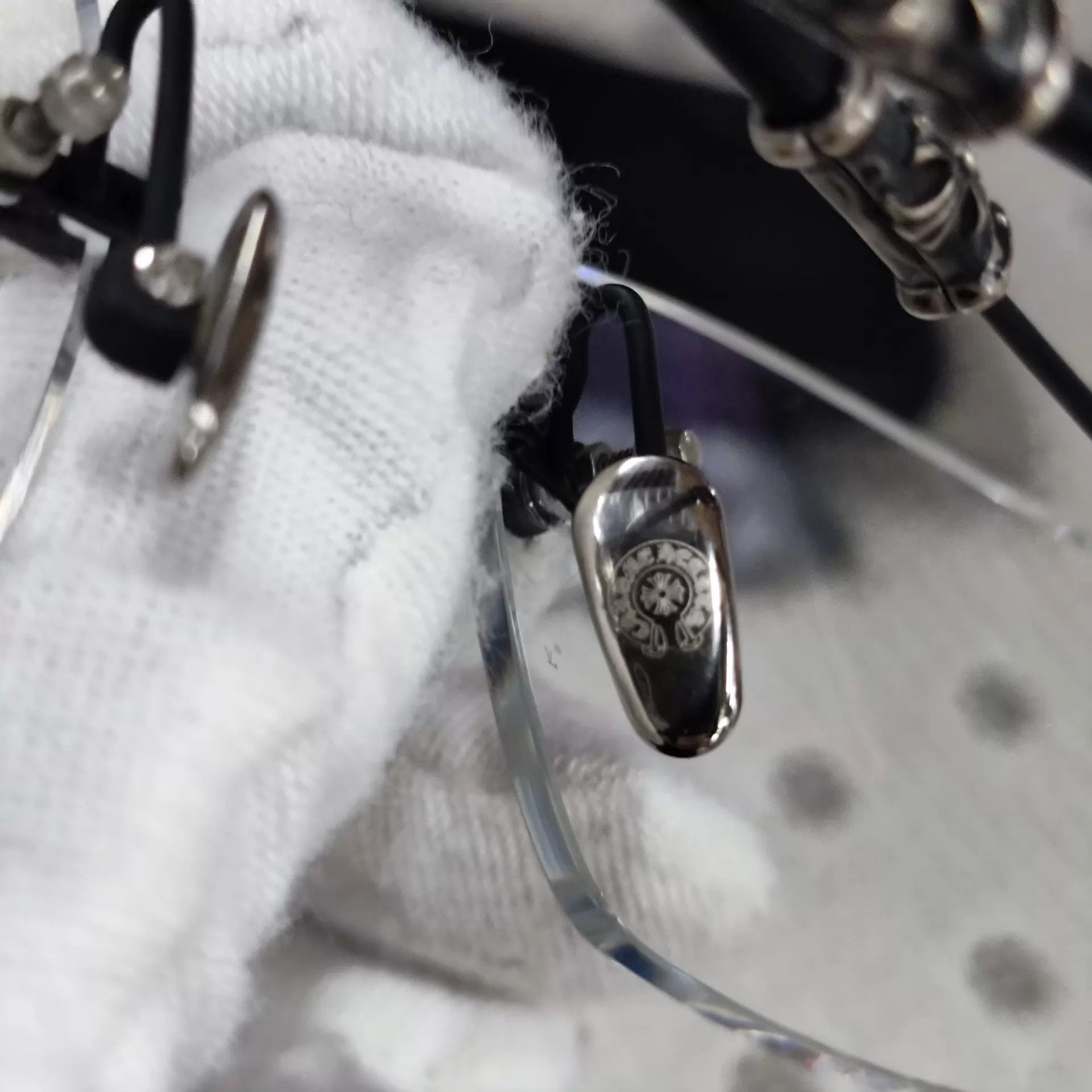 Chrome Hearts Chrome Hearts Rimless Black Glasses 260329WHH5A01 Size ONE SIZE - 5 Thumbnail