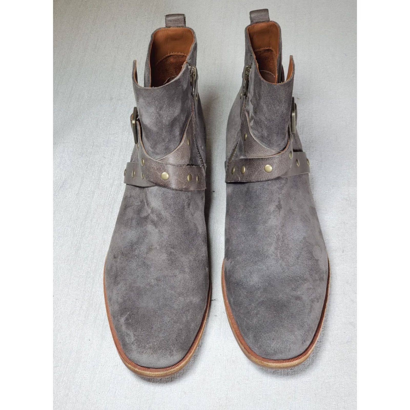 Vintage Kork Ease Kanai Boots K69038 Gray Suede Leather Side Zip Ankle Womens US 9.5 M Size US 10 / IT 40 - 6 Thumbnail
