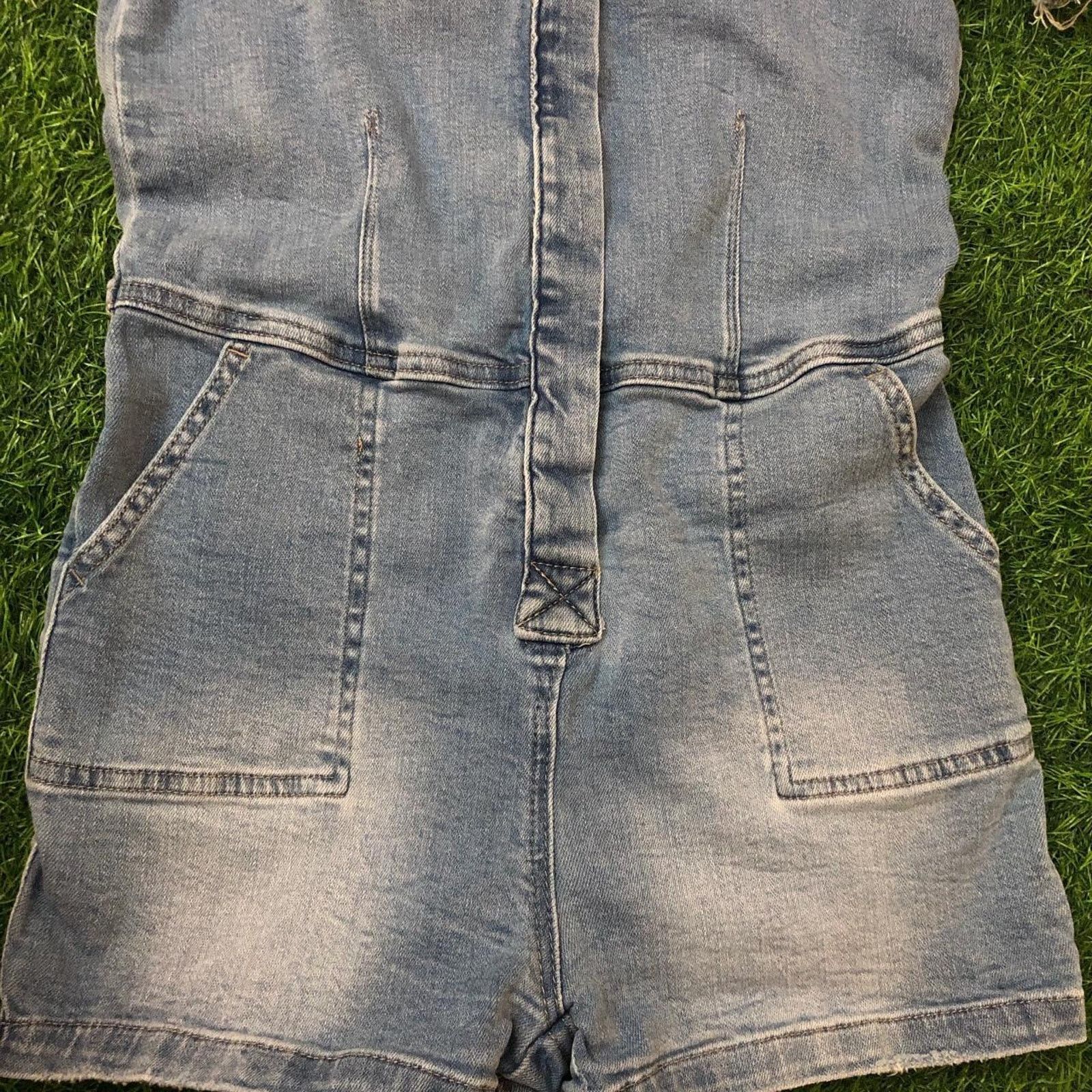 Hudson Women’s Retro Hudson Denim ‘Girl Gang’ Embroidered Romper Size 27" / US 4 / IT 40 - 3 Thumbnail